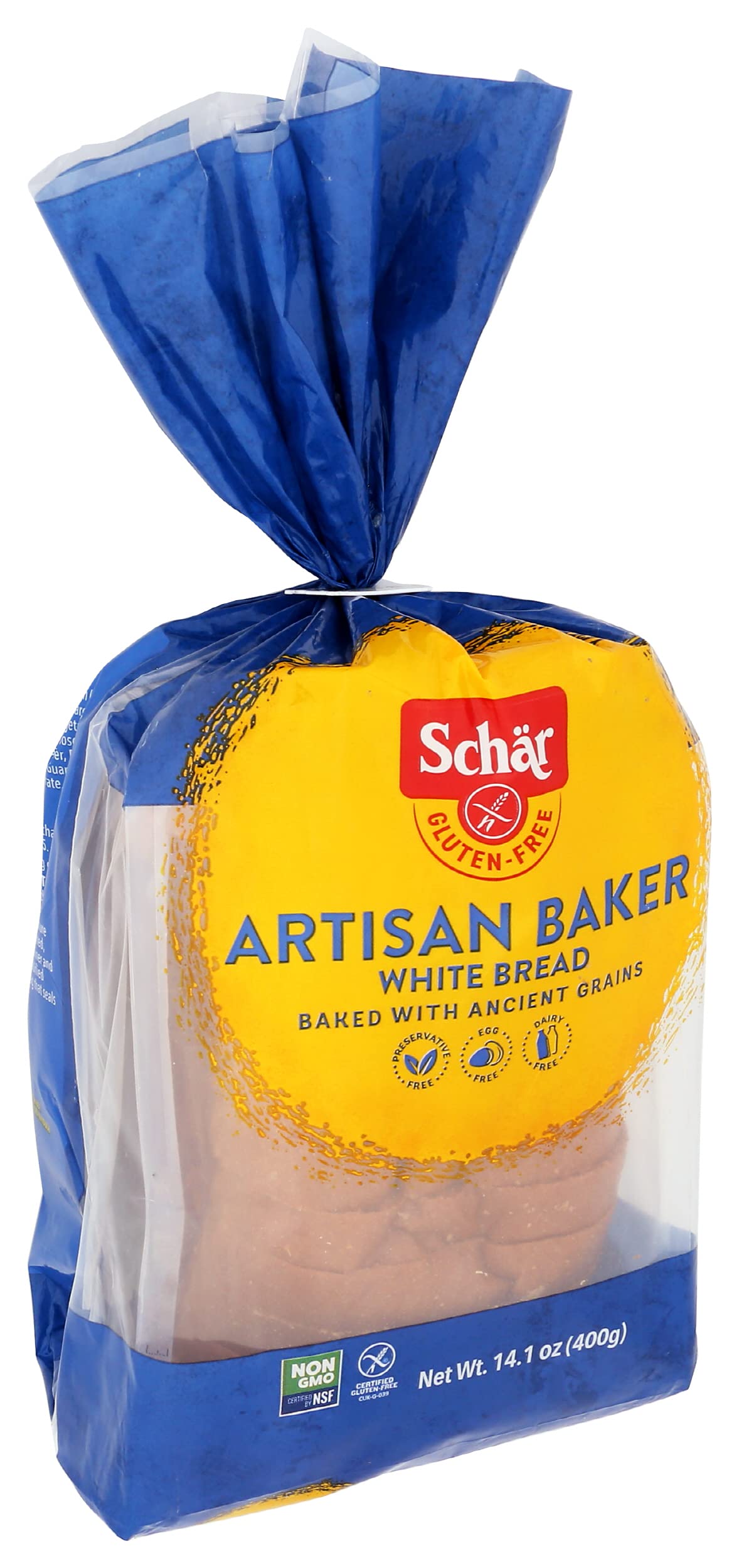 Schar Artisan White Bread - Gluten Free, 14.1 oz (Pack of 1) | Soft & Delicious Allergy-Friendly Bread for Sandwiches, Toast & Baking
