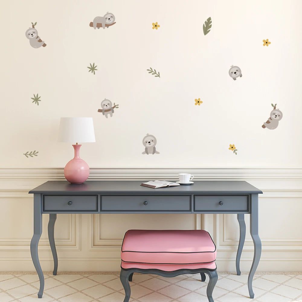 Cute Cartoon Sloth Wall Decal - Removable Vinyl Sticker for Kids Room Decor - Perfect for Nursery, Bedroom & Playroom Wall Art