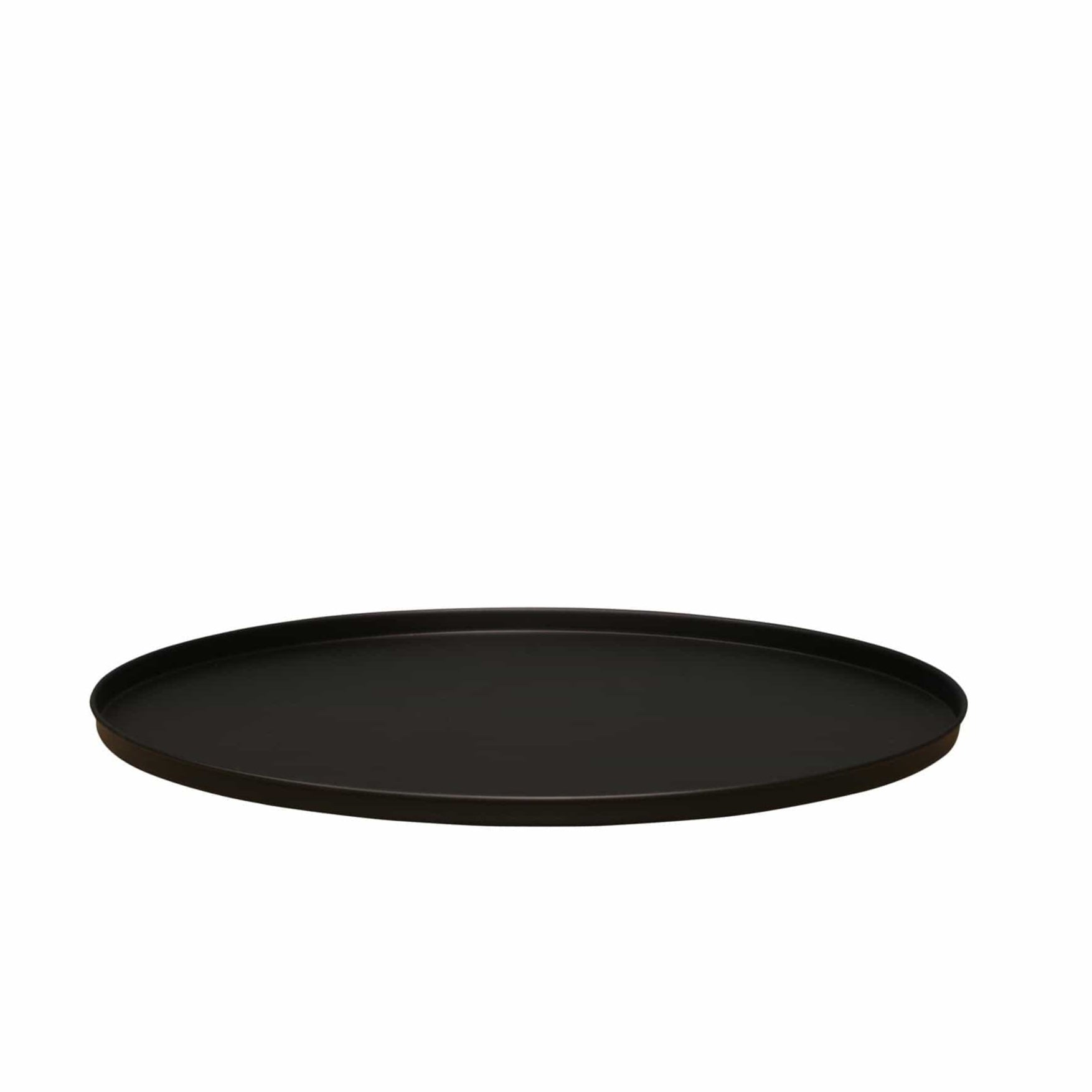 Round Ottoman Coffee Table with Black Tray - Modern Living Room Furniture for Home Decor & Extra Seating