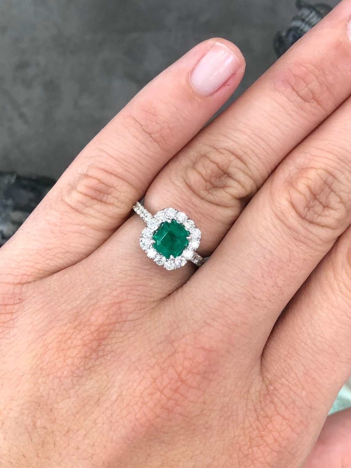 AAA+ 2.30ct Natural Emerald & Diamond Halo Statement Ring in 14K Gold - Elegant Wedding, Engagement & Special Occasion Jewelry Gift for Women