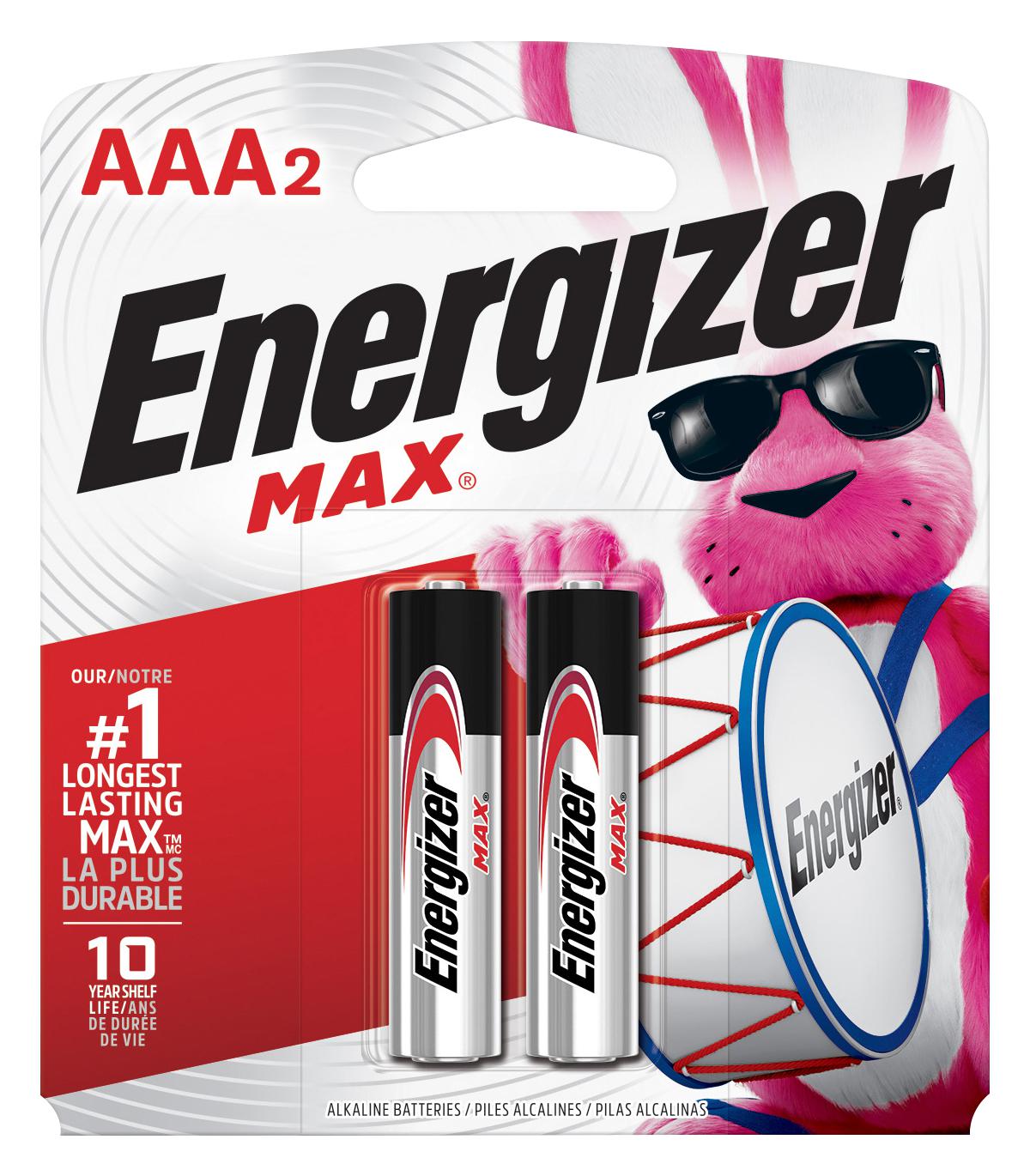 Energizer AAA Batteries 2-Pack - Long-Lasting Power for Toys, Remotes, and Electronics