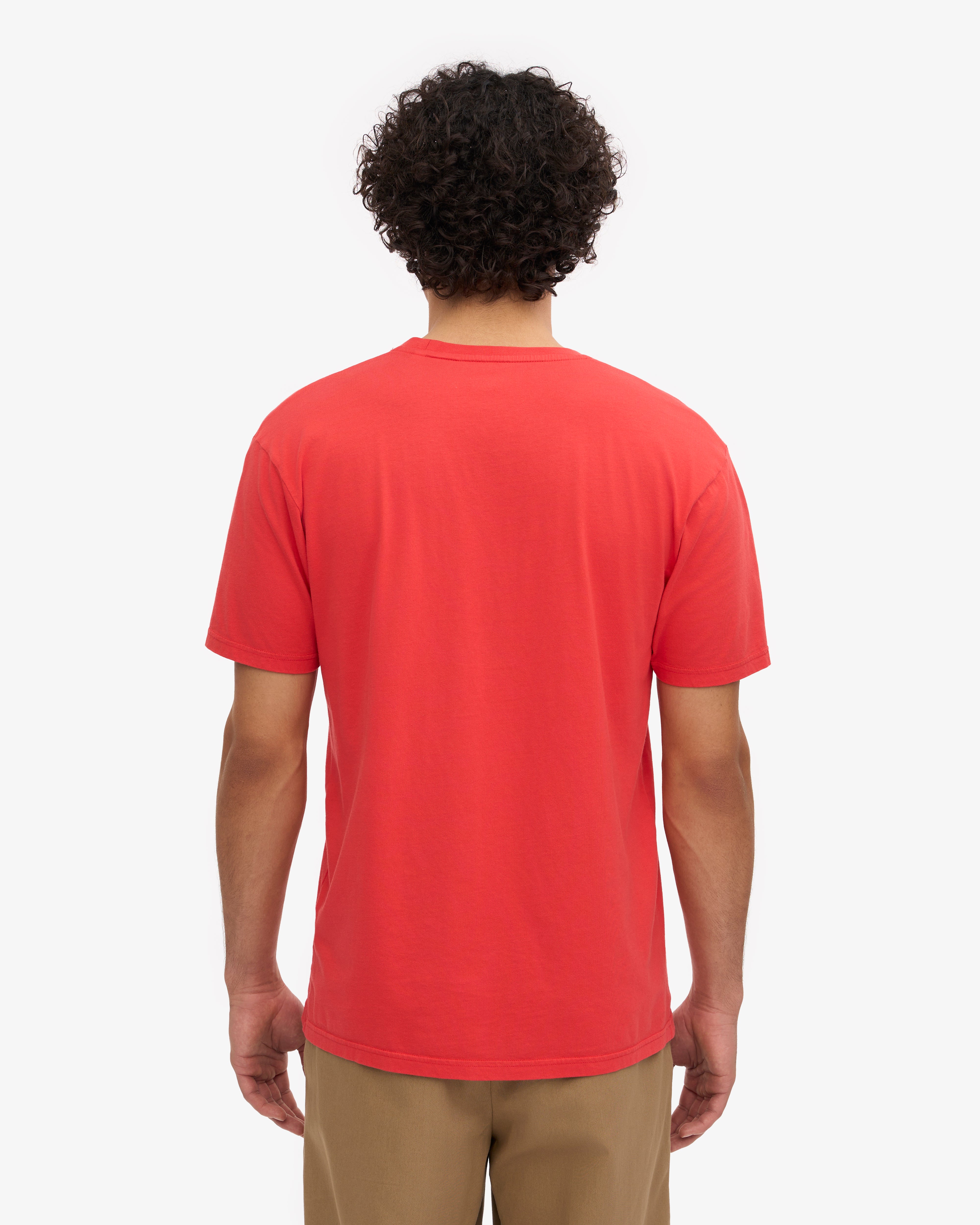 Classic Organic Cotton T-Shirt for Men & Women - Soft Red Tangerine Color - Eco-Friendly Casual Wear for Everyday Outfits & Summer Fashion