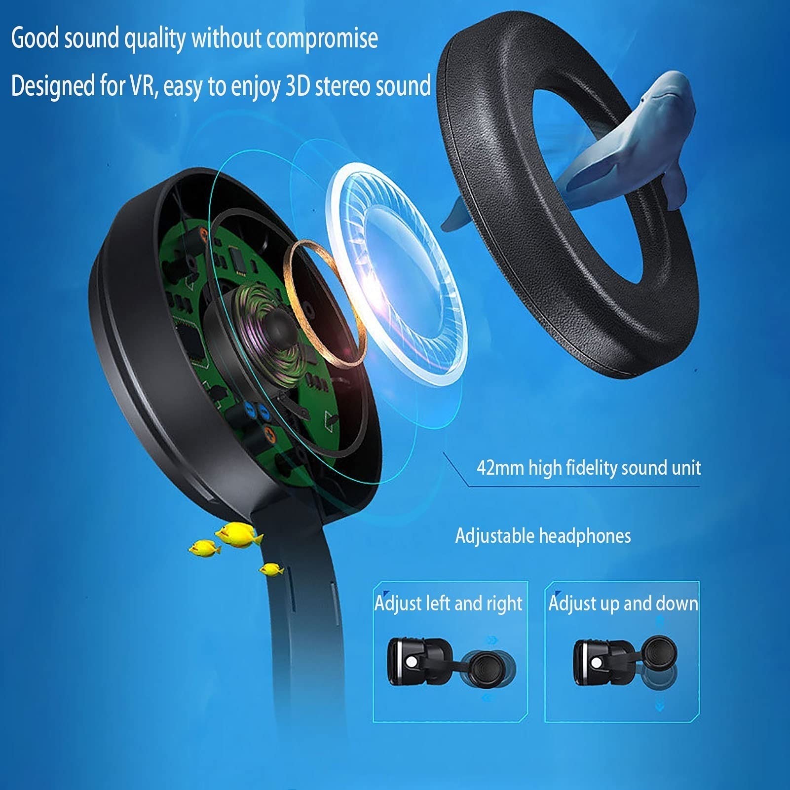 CYLZRCl VR Headset with 3D Stereo Sound - IMAX Level 360° Immersive Virtual Reality Glasses for Movies, Gaming & Panoramic Viewing - One-Click Call Answering - Compatible with All Smartphones - Perfect for Home Entertainment, Gaming & Virtual Tours
