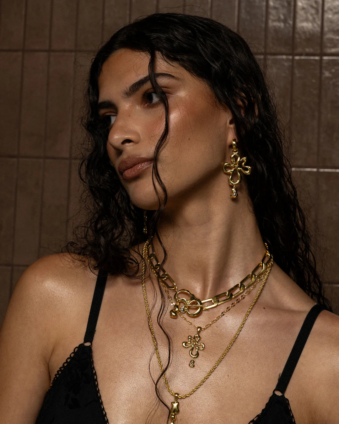 Elegant Gold Dahlia Earrings for Women - Perfect for Weddings, Parties & Special Occasions