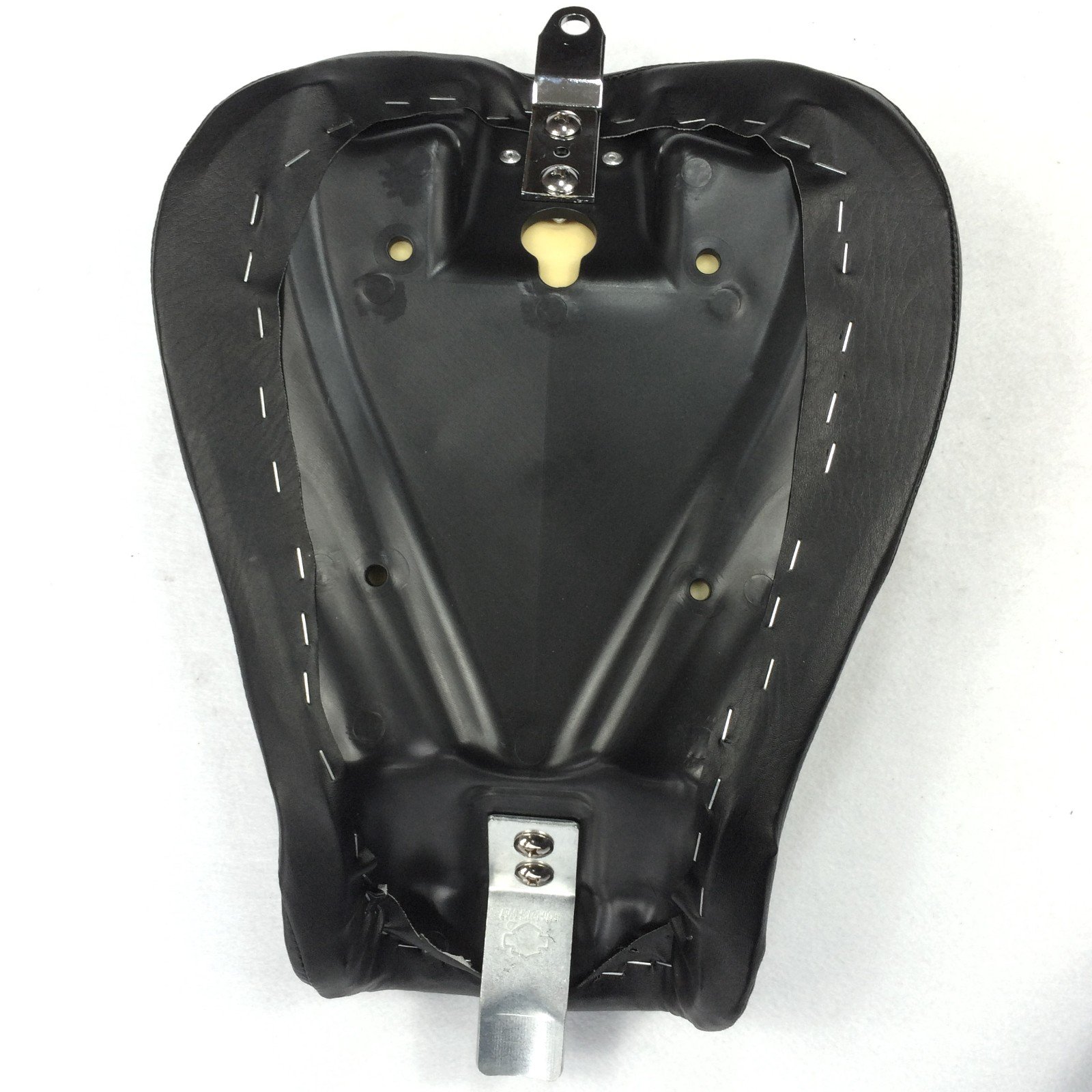Custom Black Front Solo Driver Cross Stripe Leather Seat for Harley-Davidson XL1200X X48 X72 (2010-2015) - Durable Motorcycle Seat for Comfortable Cruising & Long Rides
