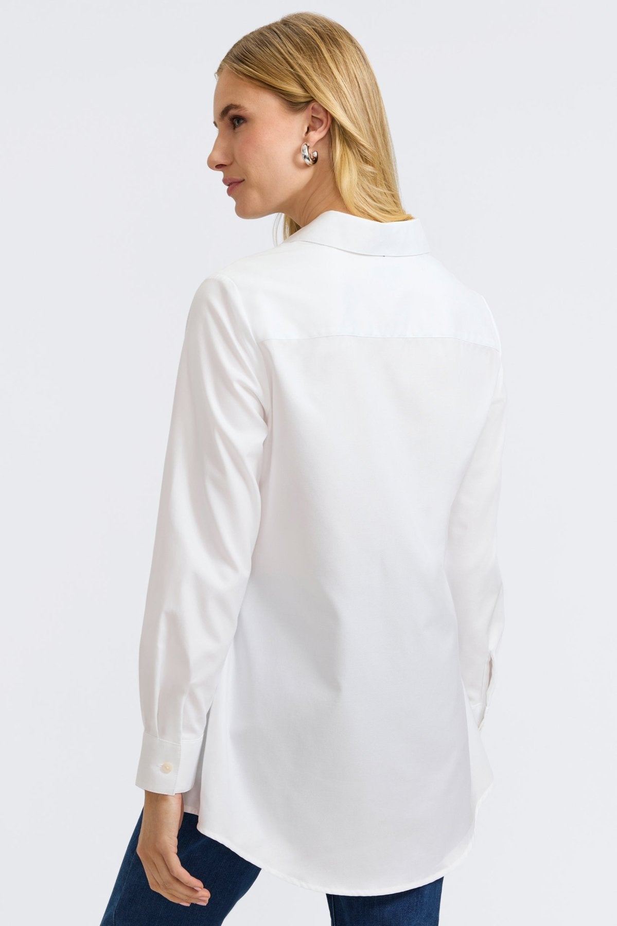 Cici Cavalry Twill Long Sleeve Tunic Top for Women - Classic Casual Shirt Blouse for Office, Travel & Everyday Wear