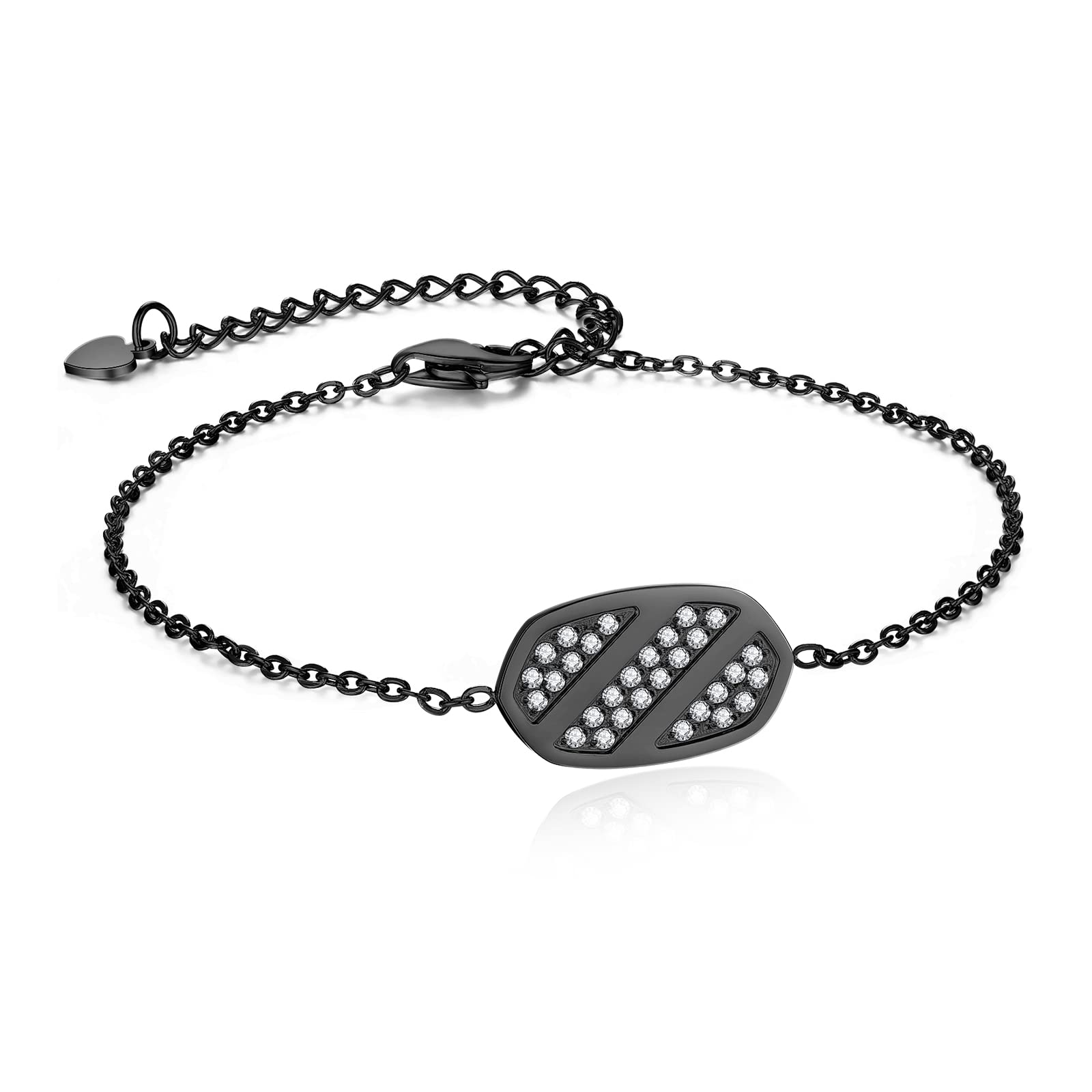 Hexagon Charm Bracelet for Women - Adjustable Cubic Zirconia Bracelet Jewelry, Dainty Birthday Gift for Wife, Girlfriend, Her - Perfect for Date Night, Anniversary & Special Occasions