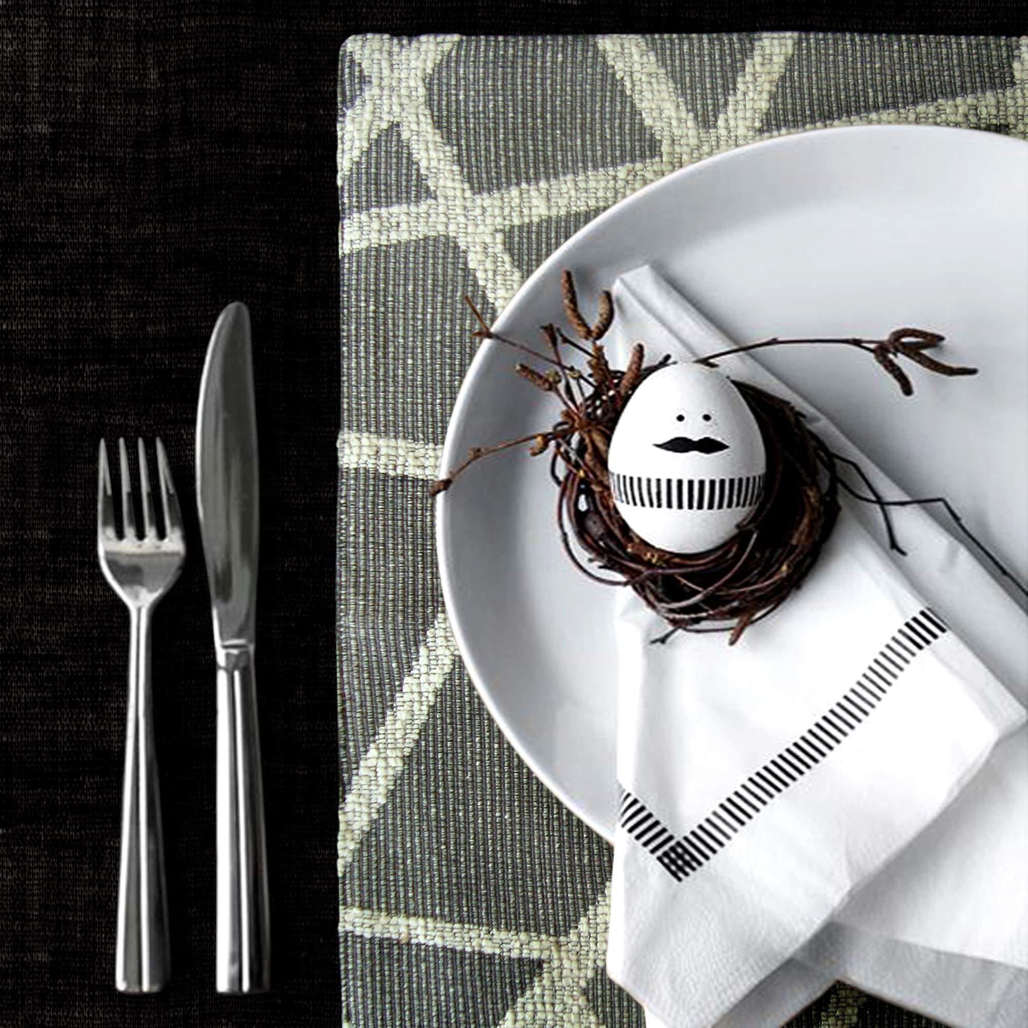 Artbisons Set of 6 Gray Geometric Placemats - 16