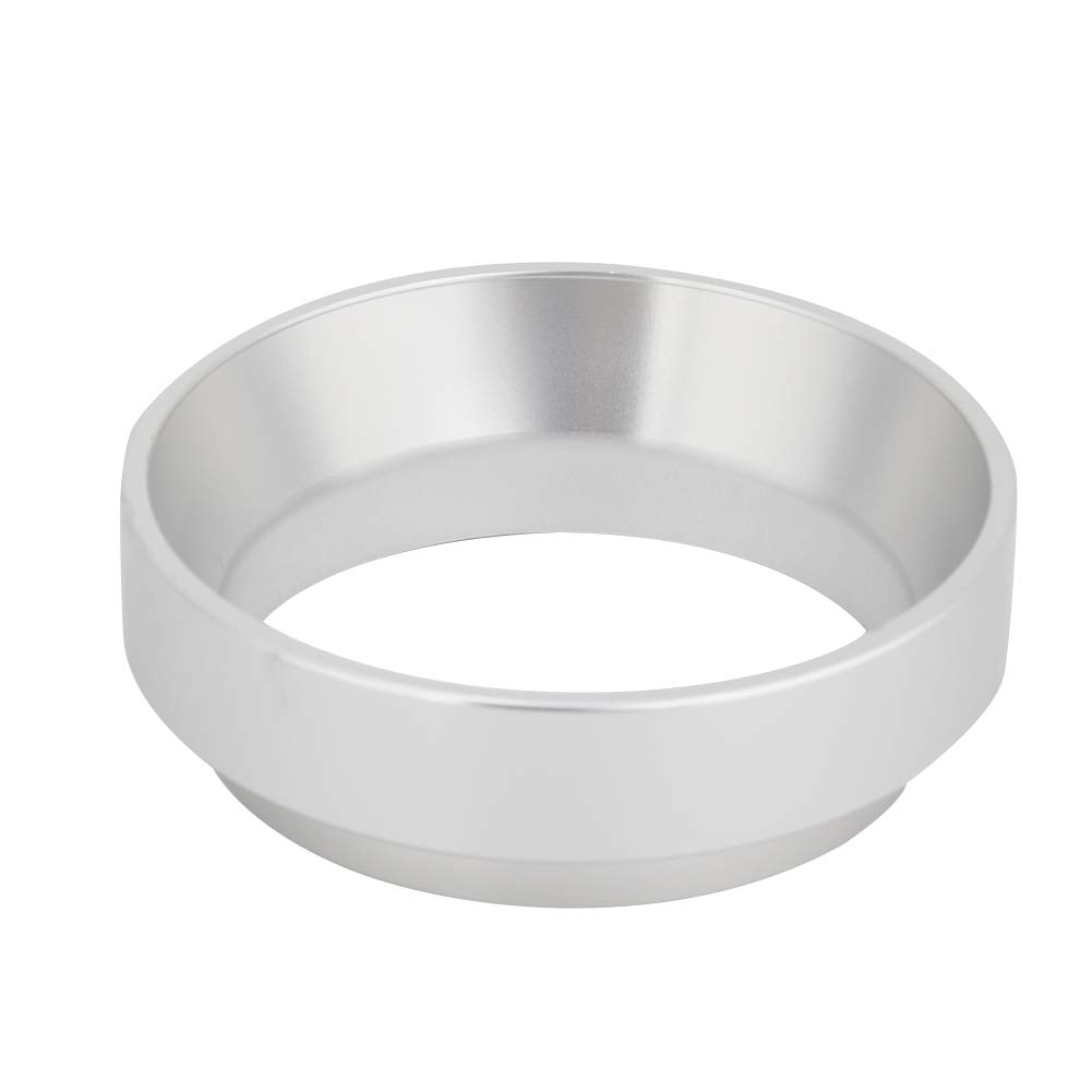 58mm Aluminum Espresso Dosing Funnel - Premium Coffee Powder Dosing Ring for Baristas, Compatible with 58mm Portafilters, Perfect for Home & Professional Coffee Makers (Silver) - Ideal for Espresso Preparation & Latte Art