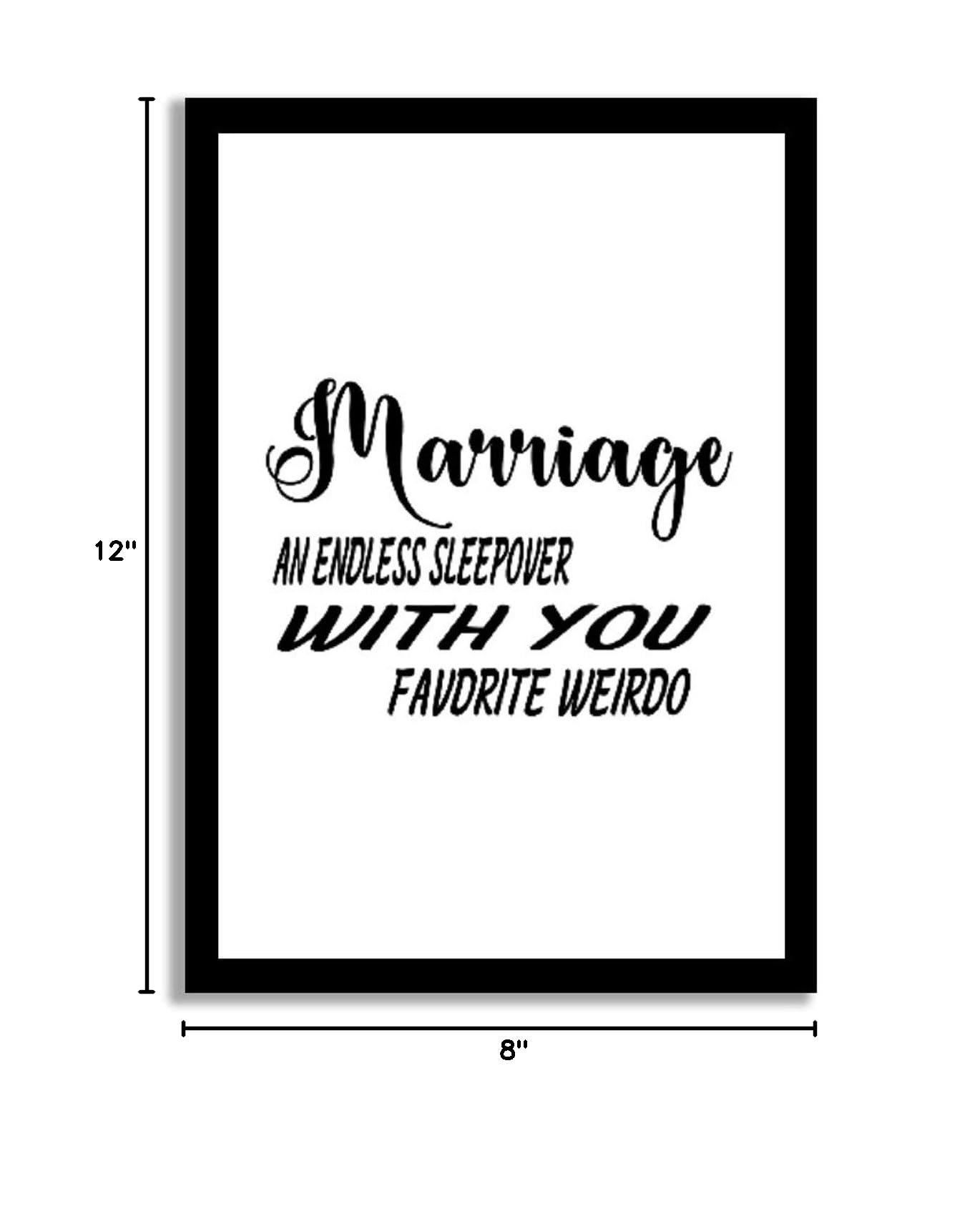 Rustic Wood Framed Sign - 'Marriage & Sleepover with You' Wooden Plaque Wall Art for Home Decor | Perfect for Living Room, Bedroom & Wedding Gift