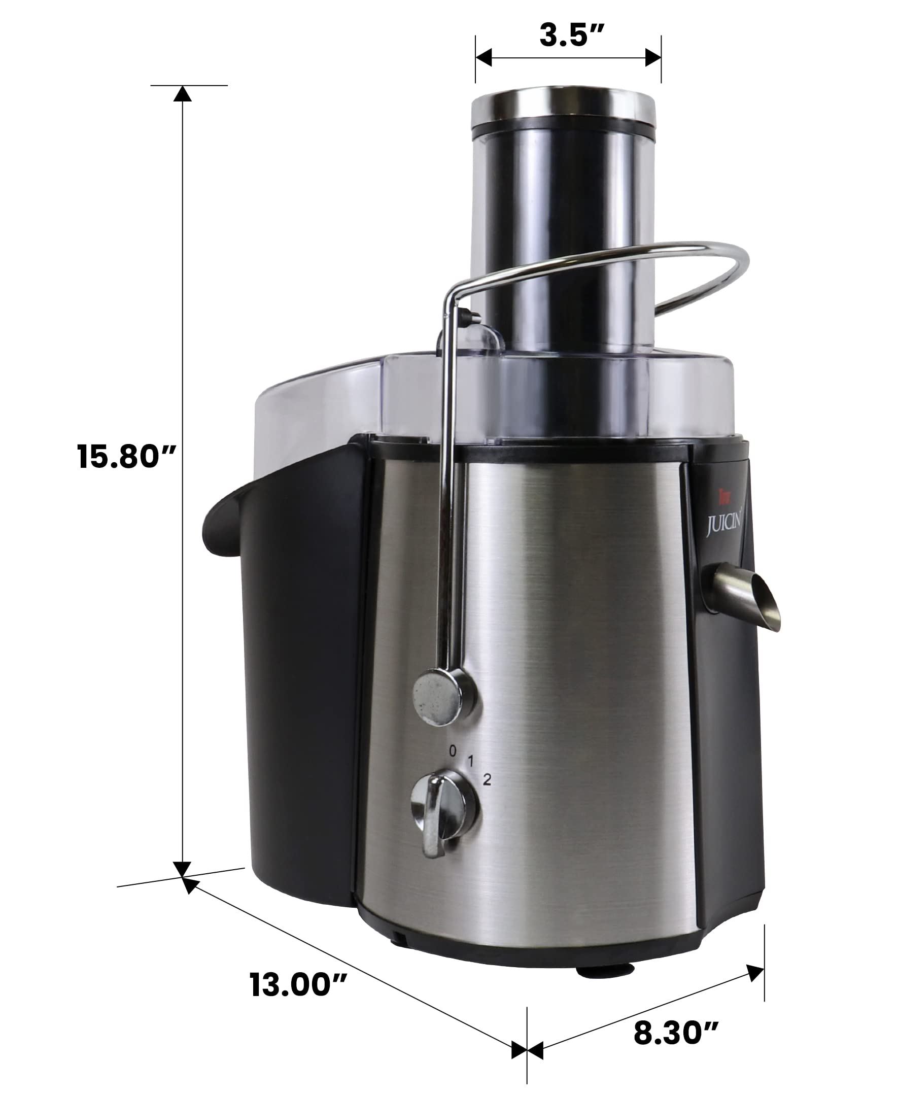 Total Chef Juicer - 2-Speed Wide Mouth Centrifugal Juice Extractor for Fruits & Vegetables | Wheatgrass, Orange, Pomegranate Juicer | Easy-Clean Jug | Perfect for Healthy Drinks, Detox, & Breakfast Smoothies