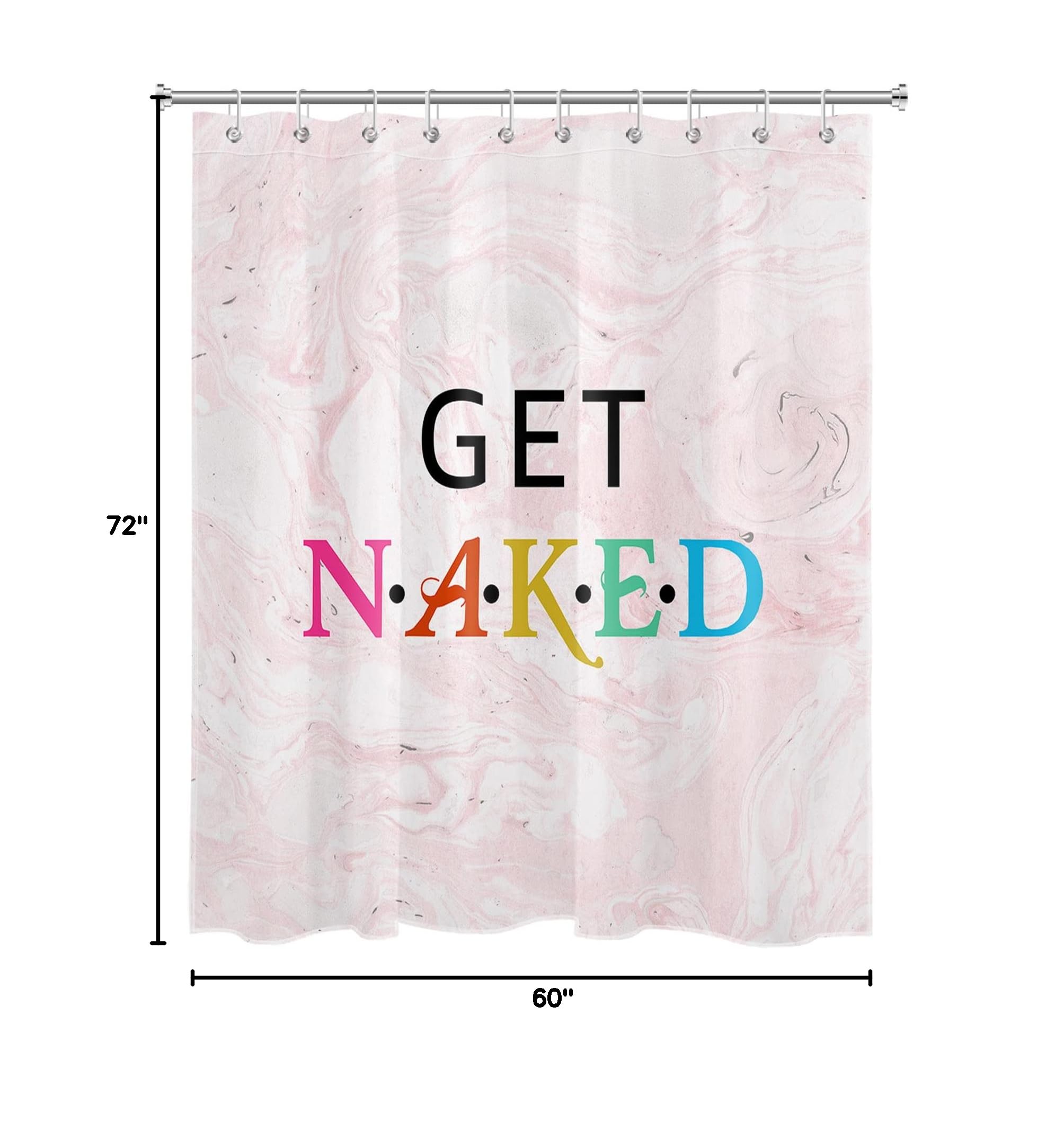 HVEST Pink Abstract Marble Shower Curtain - 60x72 Inches Waterproof Polyester Bathroom Decor with Hooks | Minimalist Modern Bath Accessories for Spa-Like Shower Experience