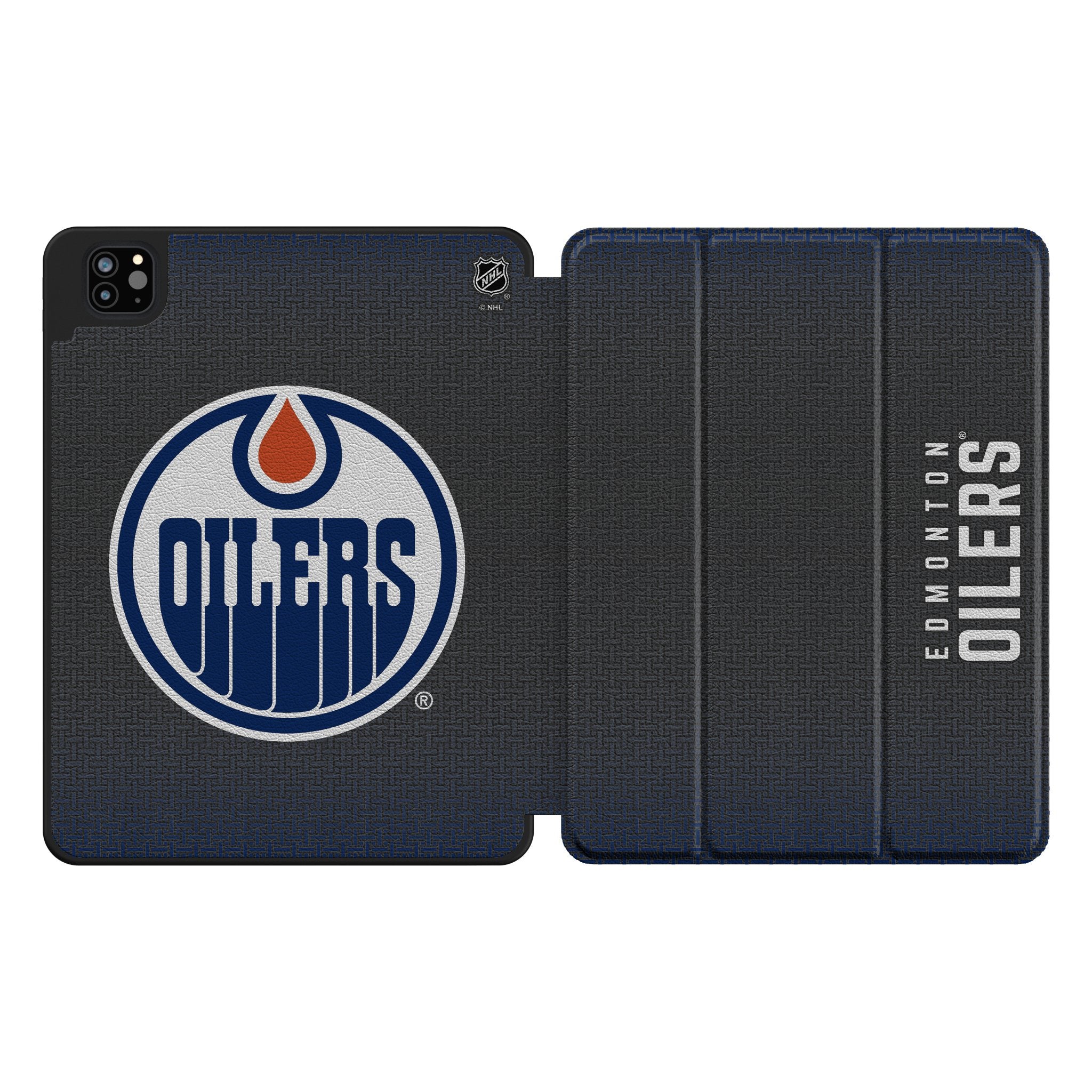 Edmonton Oilers Apple iPad Case - Durable Linen Tablet Cover for iPad Pro/Air/Mini - Perfect for Work, Travel & Home Use