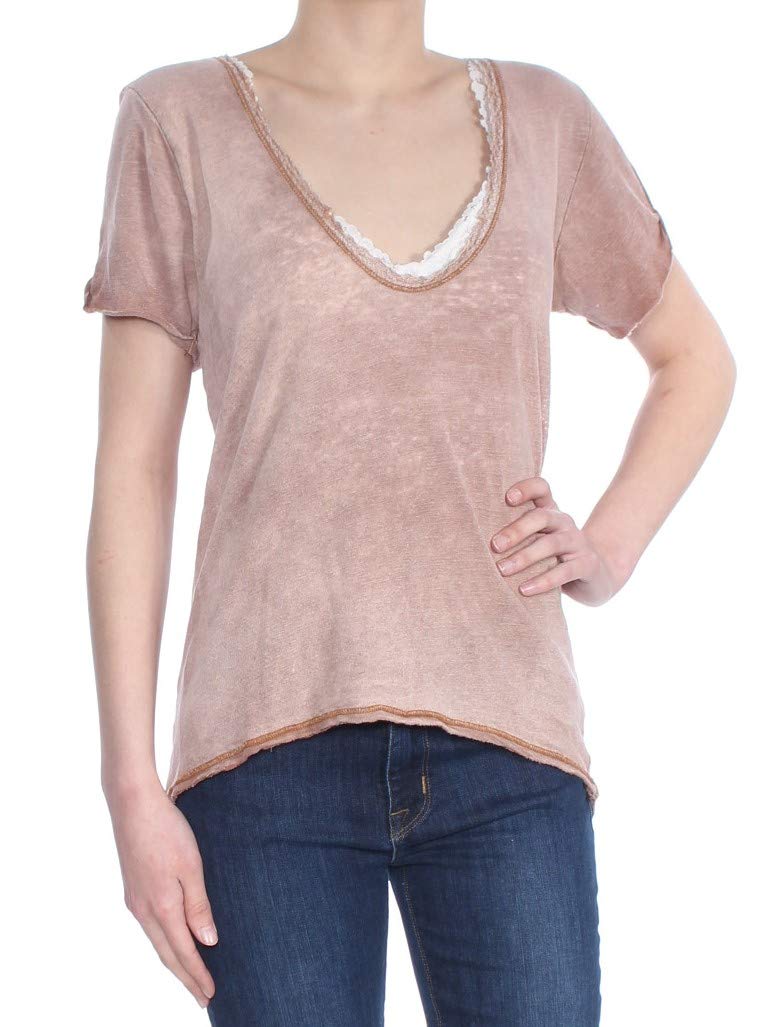 Free People Saturday Tee - Soft Vintage Mushroom T-Shirt for Women (Size 8-10) | Casual Everyday Wear, Weekend Outfits & Boho Style