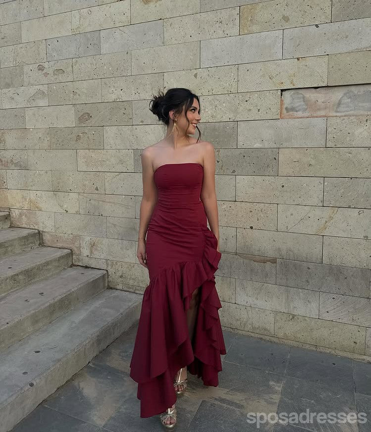 Elegant Burgundy Mermaid Long Prom Dress for Women - Formal Evening Gown for Party, Homecoming, Wedding & Special Occasions - Style 13868