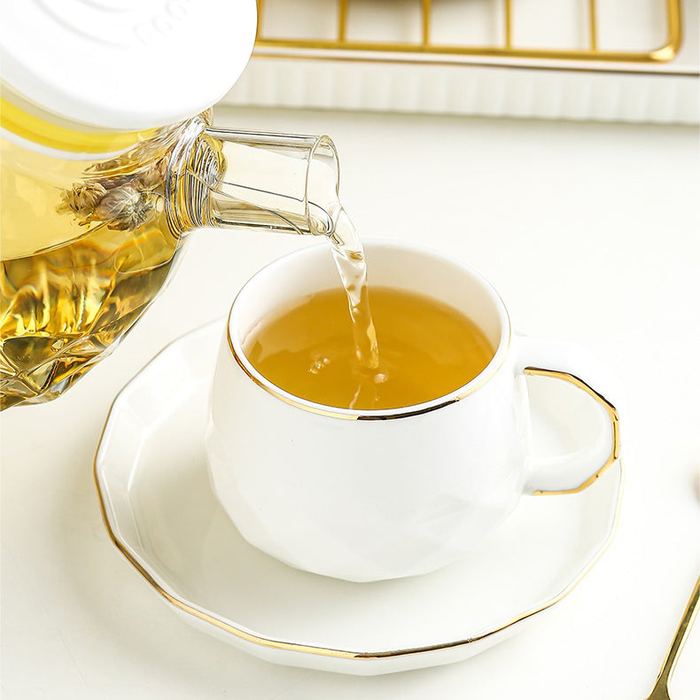 Premium English Afternoon Tea Set with Stainless Steel Warmer - Elegant Porcelain Teapot & Cups for Home, Office, or Gifting - Perfect for Tea Parties, Bridal Showers & Relaxing Afternoons