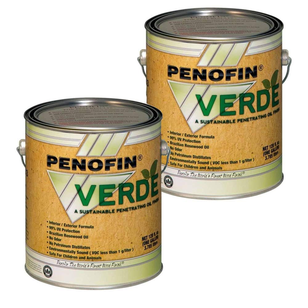 Penofin Verde 2 Gallon Exterior Wood Stain & Sealer - Rosewood Tone for Decks, Fences & Outdoor Furniture Protection