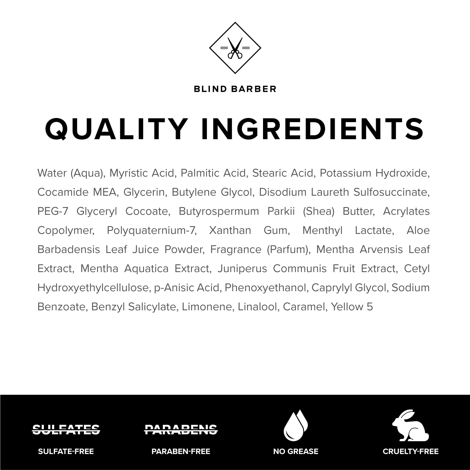Blind Barber Watermint Gin Shave Cream for Men - Sensitive Skin Beard Lather with Moisturizing Protection - All Skin Types - 3.2oz Travel-Friendly Shaving Cream for Home & Grooming Kits