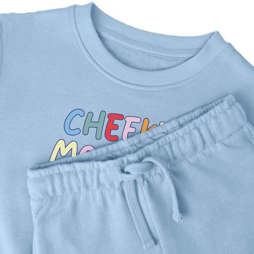 Cheeky Monkey Oversized Kids Sweatshirt and Shorts Set - Cute Cartoon Animal Outfit for Boys & Girls - Perfect for Playdates, School, and Family Photos