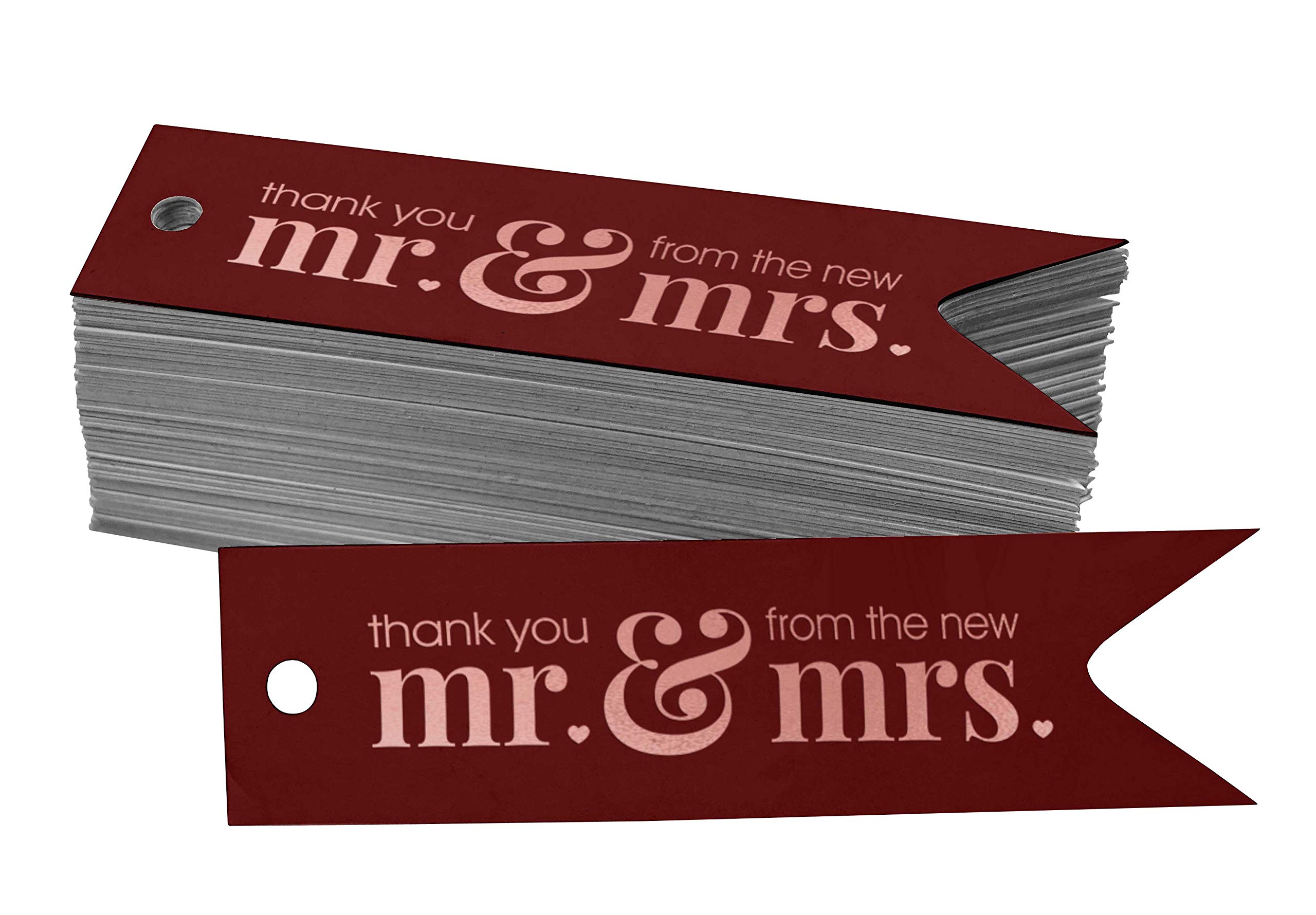 100pcs Rose Gold Foil Wedding Favor Thank You Tags - Elegant Hang Tags for Bridal Shower, Baby Shower & Party Decorations