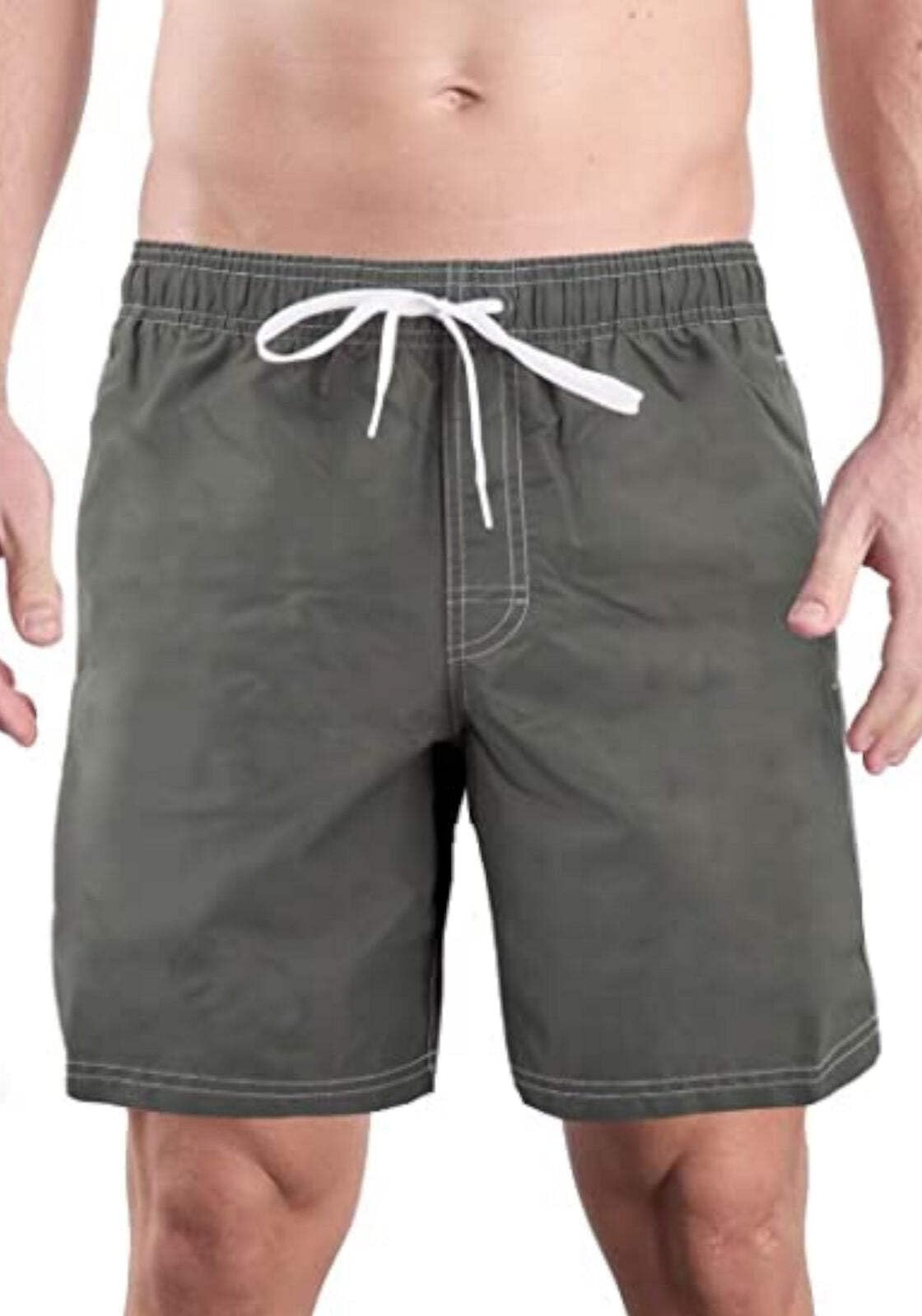 **Men's Quick-Dry Elastic Waist Swim Trunks - 16