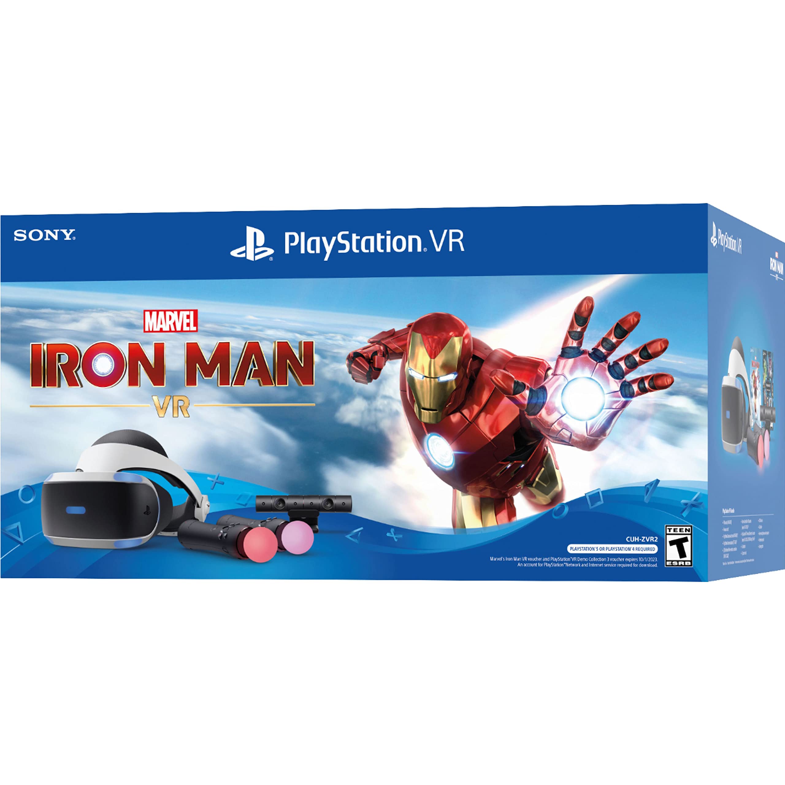 PlayStation VR Marvel's Iron Man VR Bundle - PS4/PS5 Virtual Reality Headset with Camera, 2 Move Motion Controllers & Digital Game Code (White) | Immersive Superhero Gaming Experience for Marvel Fans