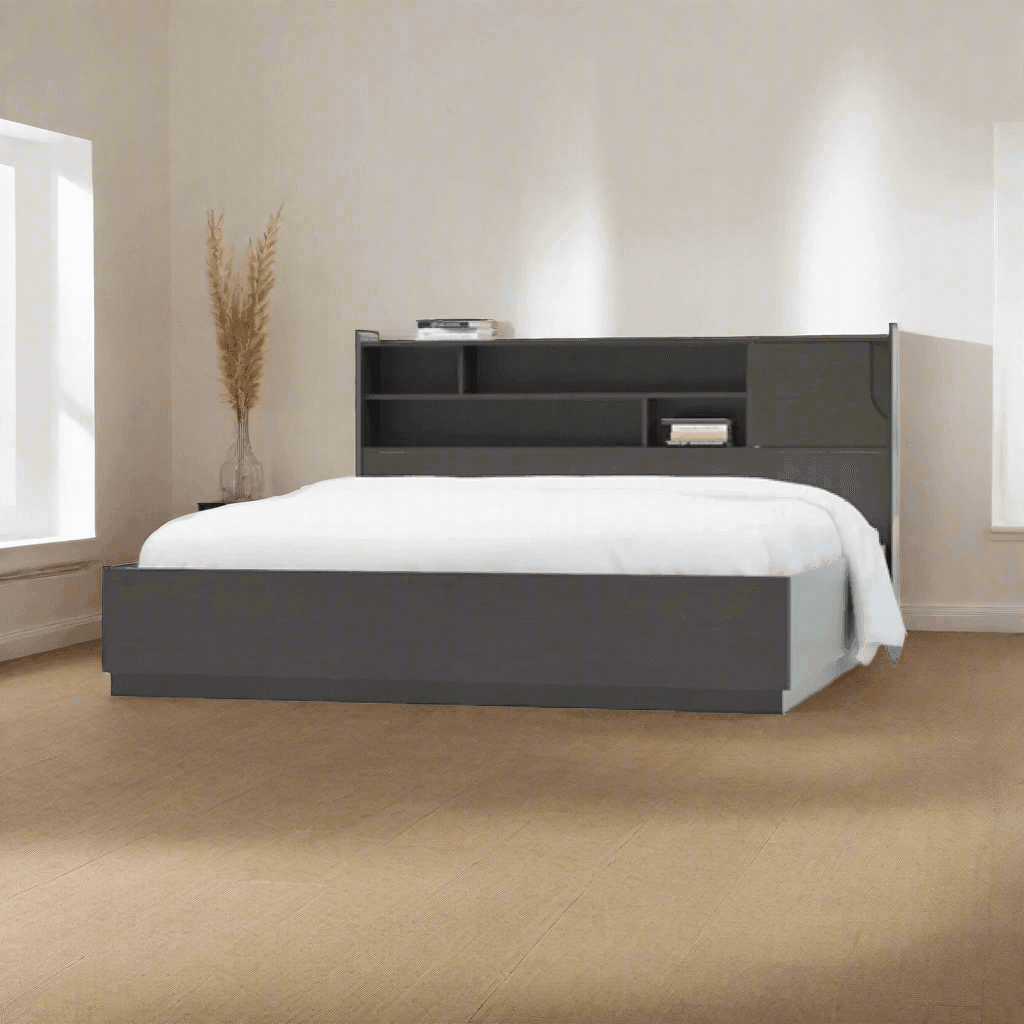 Garnette Solid Wood Queen Size Bed Frame - Sturdy & Elegant Platform Bed for Master Bedroom, Guest Room, or Dormitory