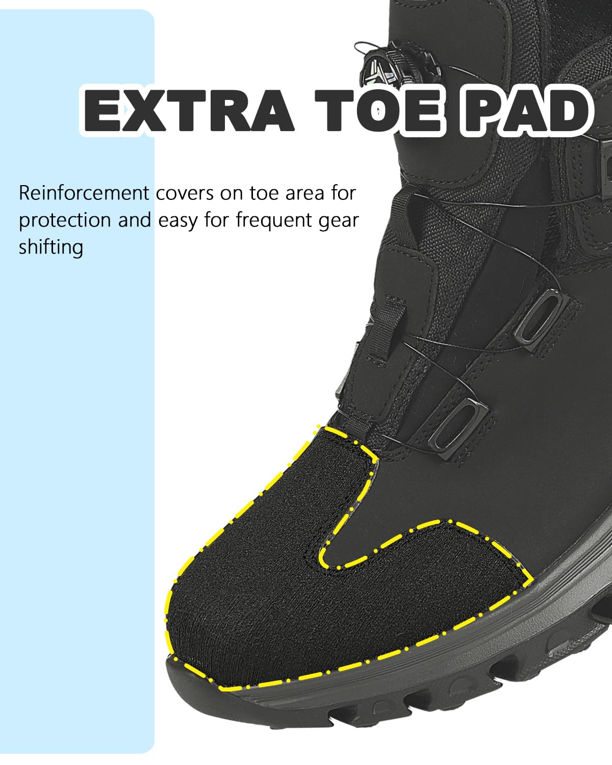 Men's Motorcycle Riding Shoes - Lightweight, Breathable Lining with Reinforced Shift Pad - Perfect for Commuting & Long Distance Touring