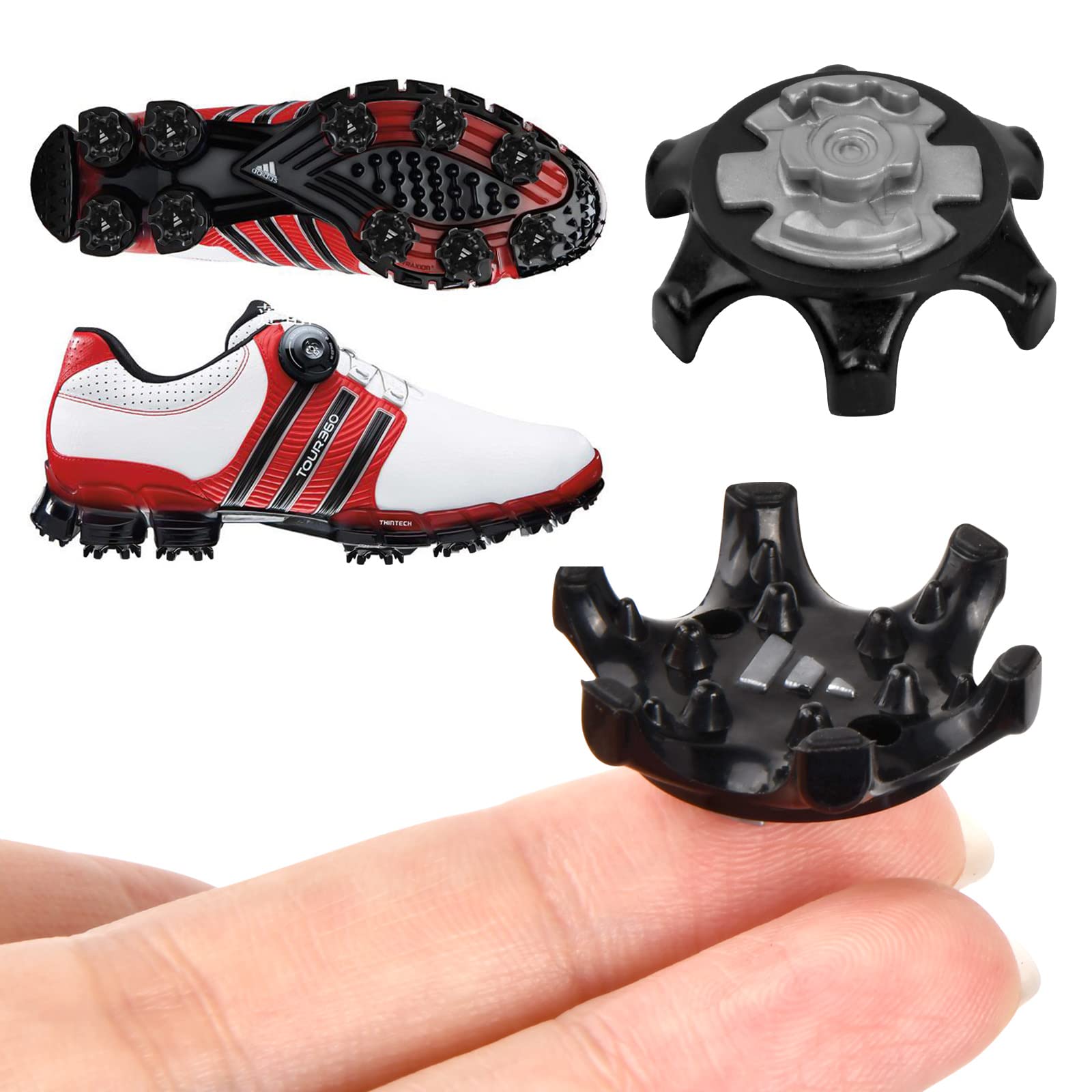 Dokpav 14Pcs Golf Shoe Spikes Stinger - Anti-Slip Rubber Cleats for Golf Shoes | Soft Spike Replacement for Fast Twist Studs | Perfect for Golf Course Traction & Sports Performance