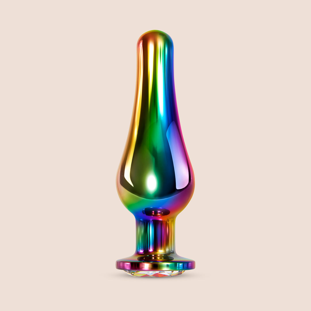 Rainbow Metal Butt Plug Set - 3 Piece Anal Training Kit for Beginners & Advanced Users | Smooth Stainless Steel Design for Comfort & Safety | Perfect for Couples Play, Solo Exploration & BDSM Scenes