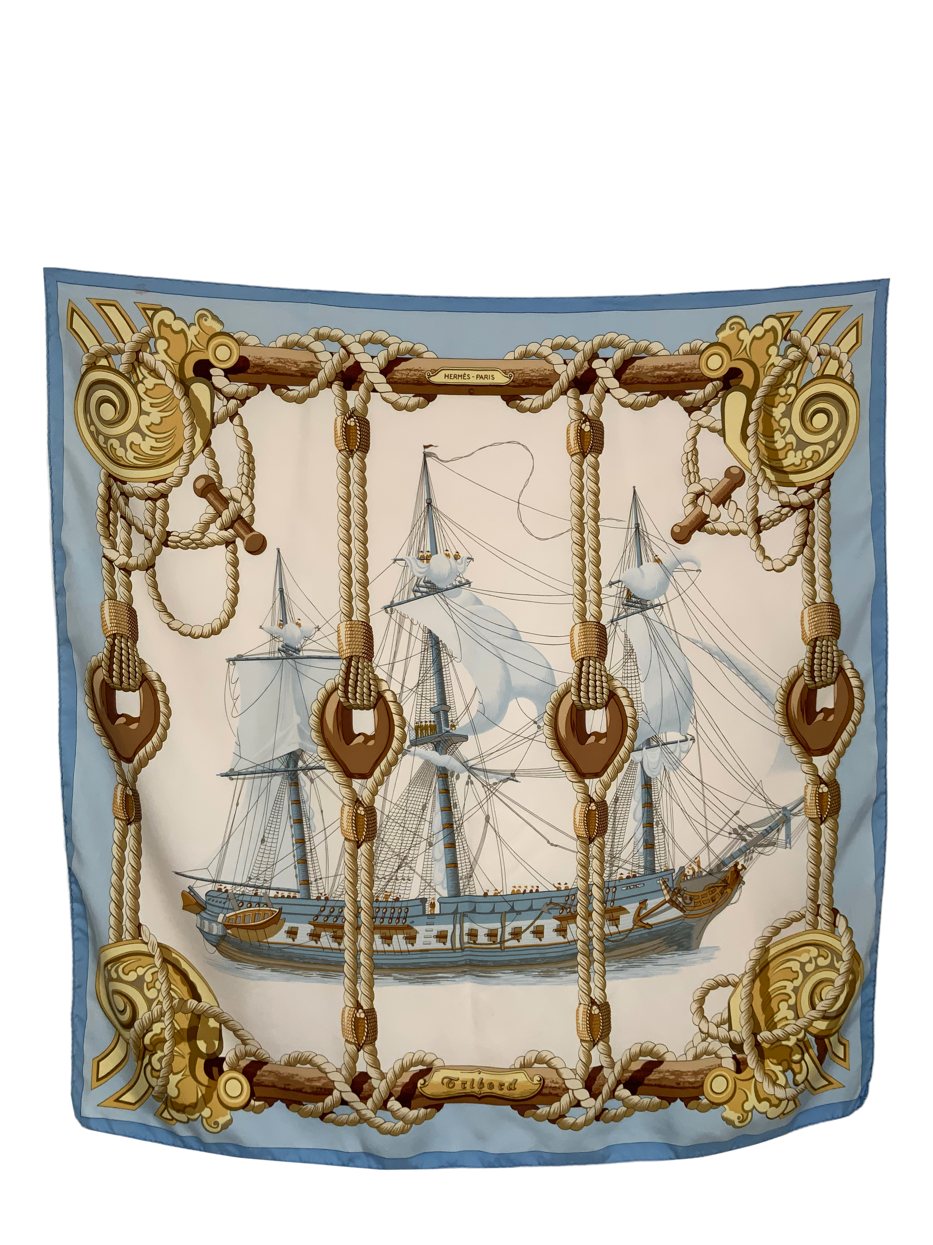 Authentic Hermès Tribord 90cm Silk Scarf - Luxury Fashion Accessory for Women | Perfect for Gift, Parties & Elegant Outfits