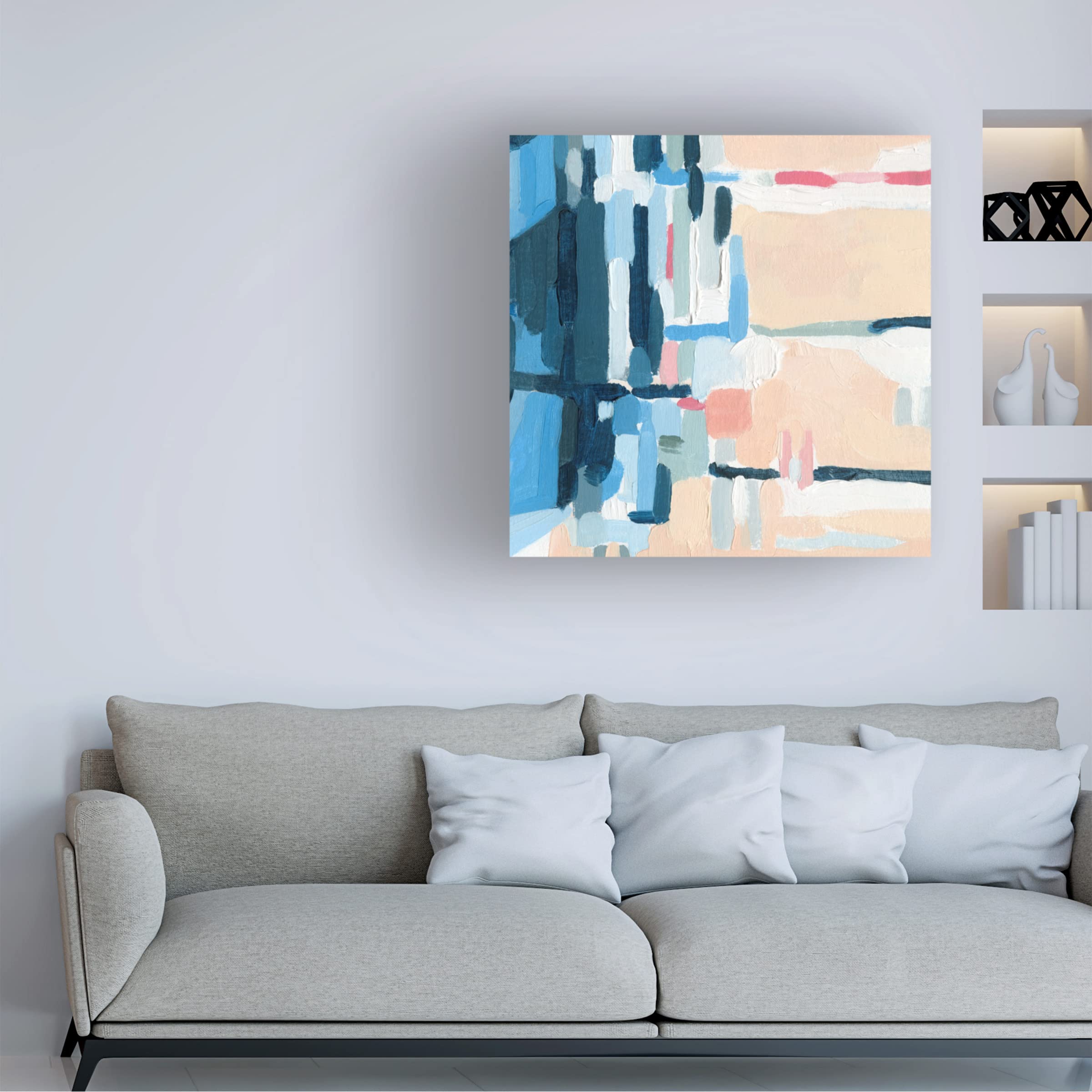 Emma Caroline 'Summer Abstraction III' Modern Canvas Wall Art - Handmade Abstract Painting for Living Room, Bedroom & Office Decor