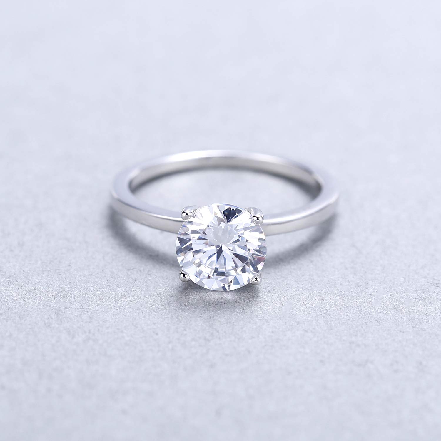 925 Sterling Silver Solitaire Engagement Ring for Women - Round Cut Gemstone Wedding Band, Promise Ring, Anniversary Gift (Perfect for Proposals, Valentine's Day & Special Occasions)