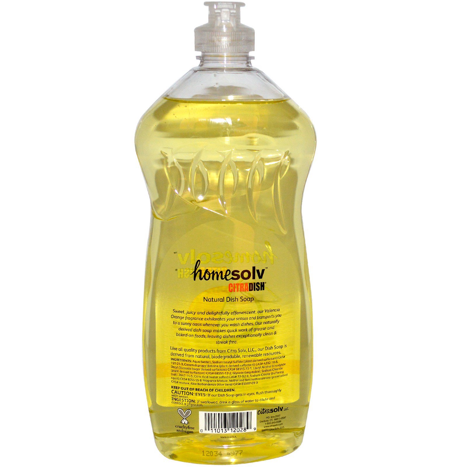 CitraSolv Valencia Orange Dish Liquid - 12x25 oz Bottles (1 Pack) | Natural Citrus Degreaser for Kitchen, Dishes & Hard Surfaces | Eco-Friendly Dish Soap for Home & Restaurant Use