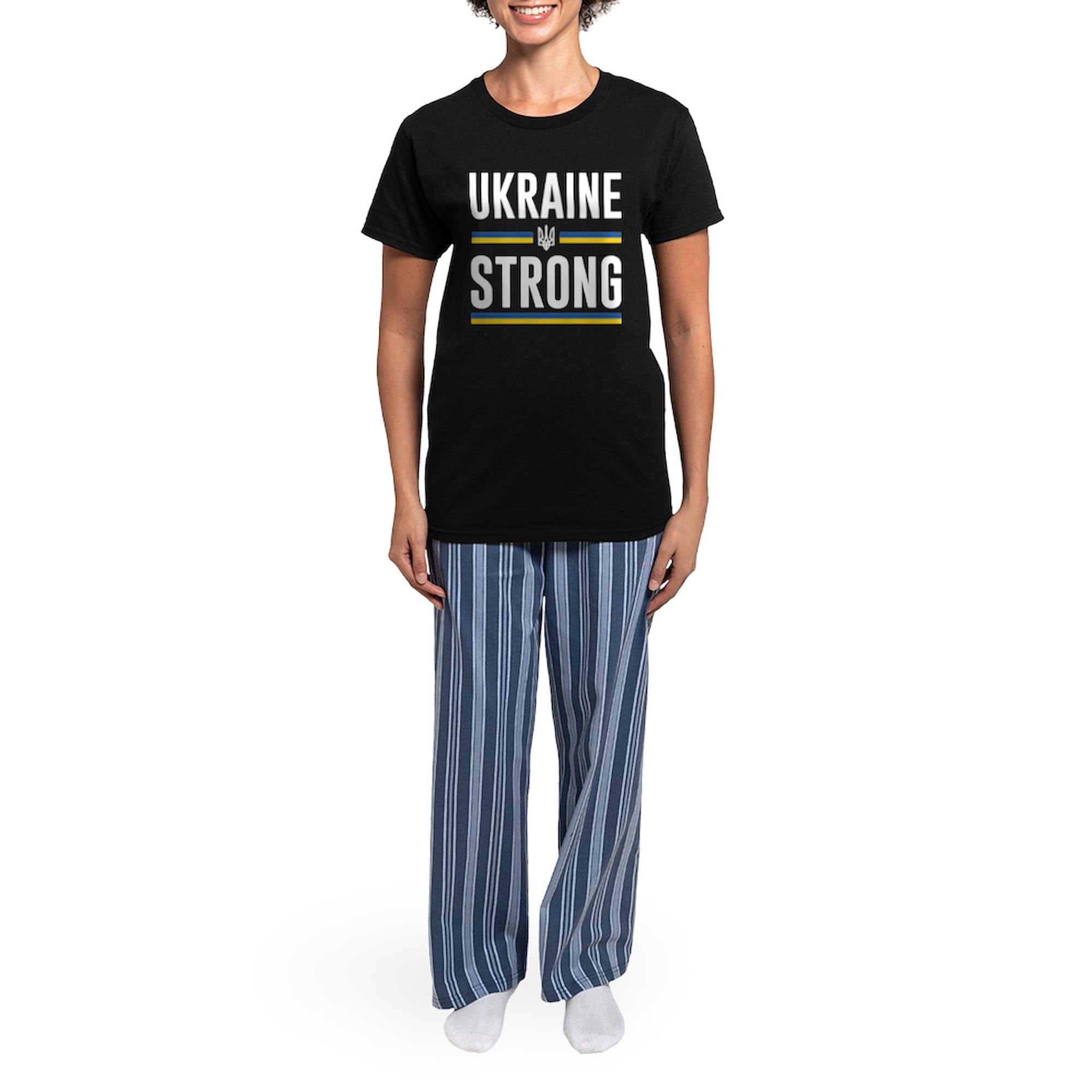 Ukraine Strong Women's Dark Pajamas - Cozy Sleepwear for Home & Travel
