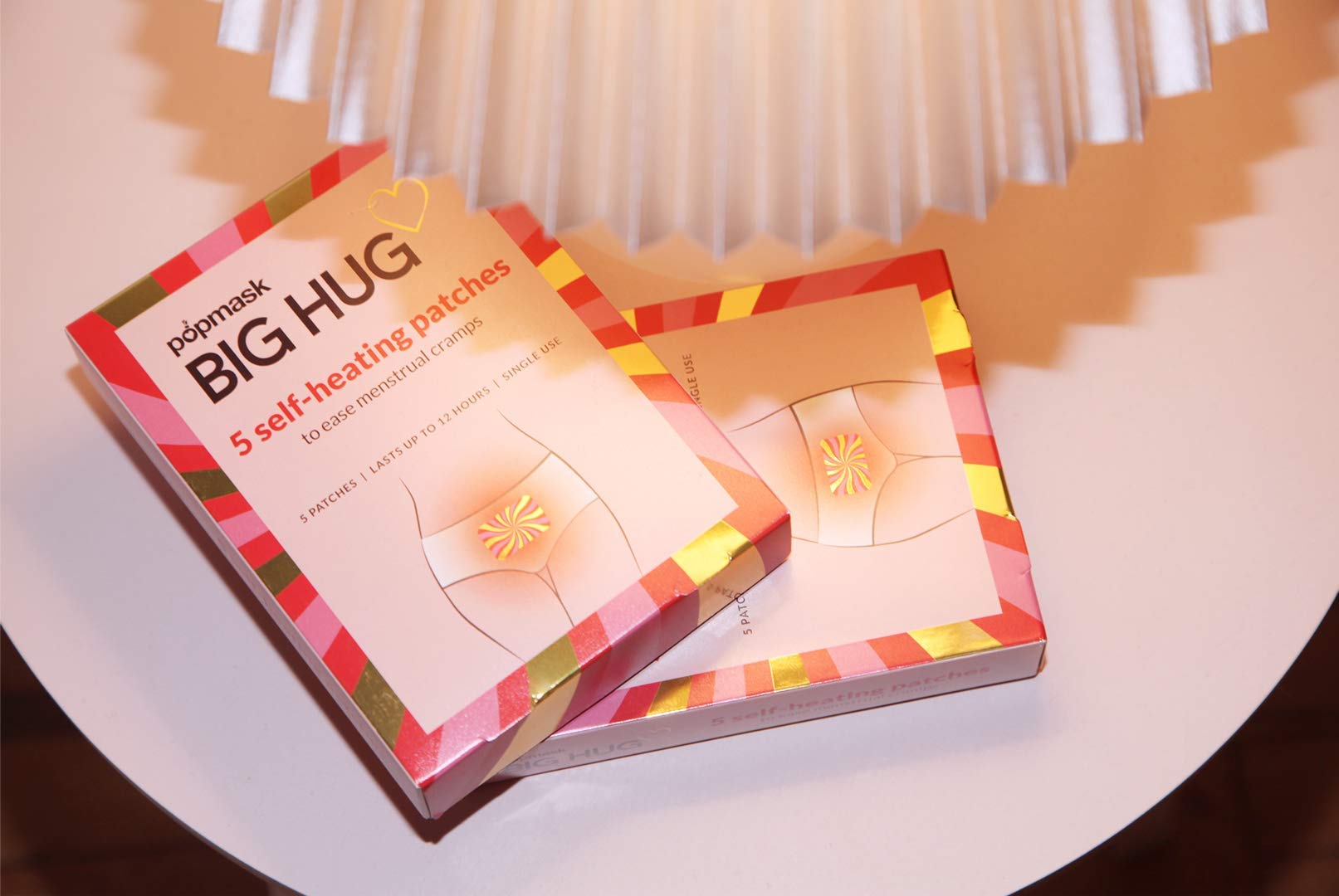 POPBAND Big Hug Heating Patches for PMS & Menstrual Cramp Relief - Soothing Warmth for Period Pain, Back Pain & Muscle Discomfort - Perfect for Work, Travel & Home Use