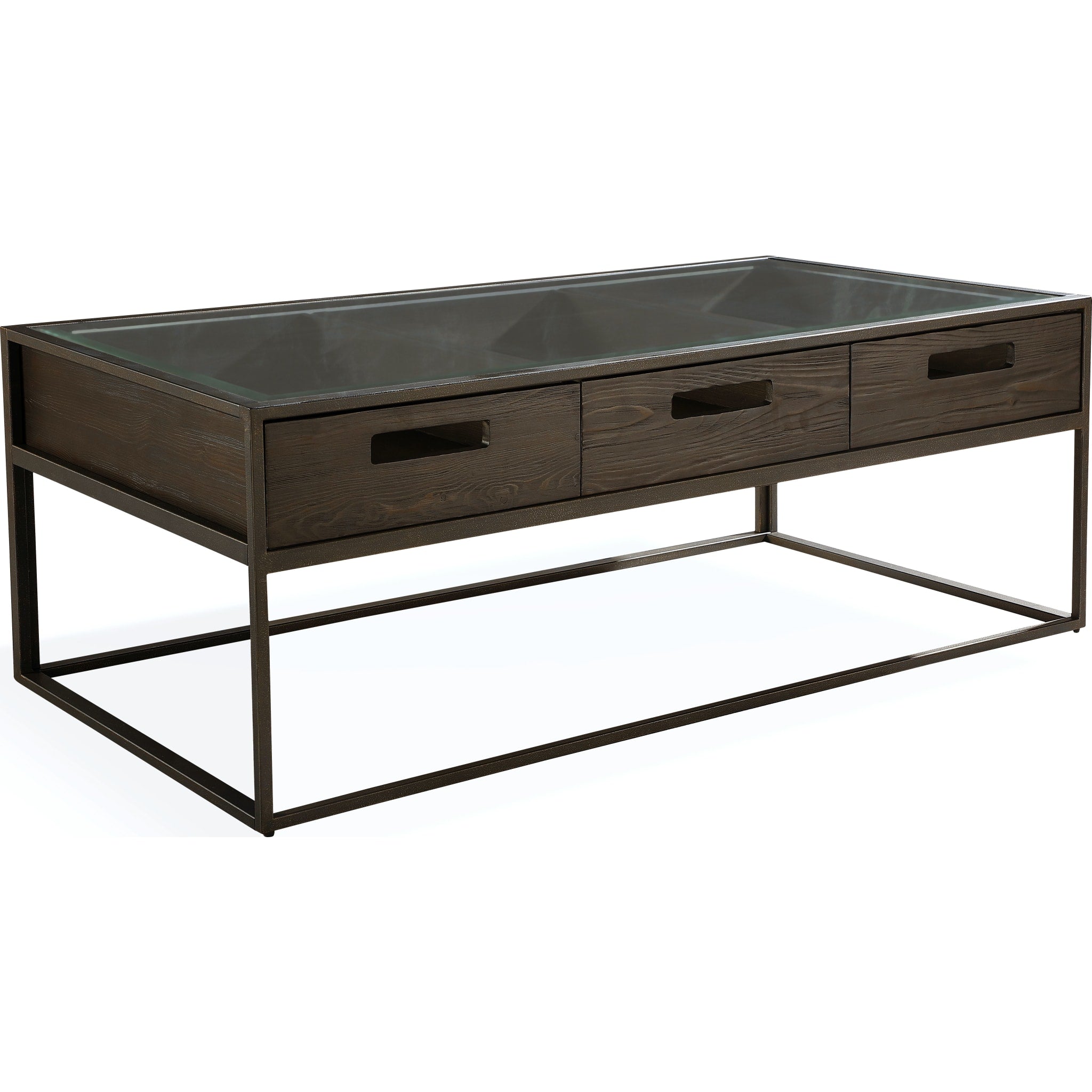 Bradley Three Drawer Coffee Table in Double Fudge - Modern End Table with Storage for Living Room, Bedroom & Office - Perfect for Small Spaces & Home Organization