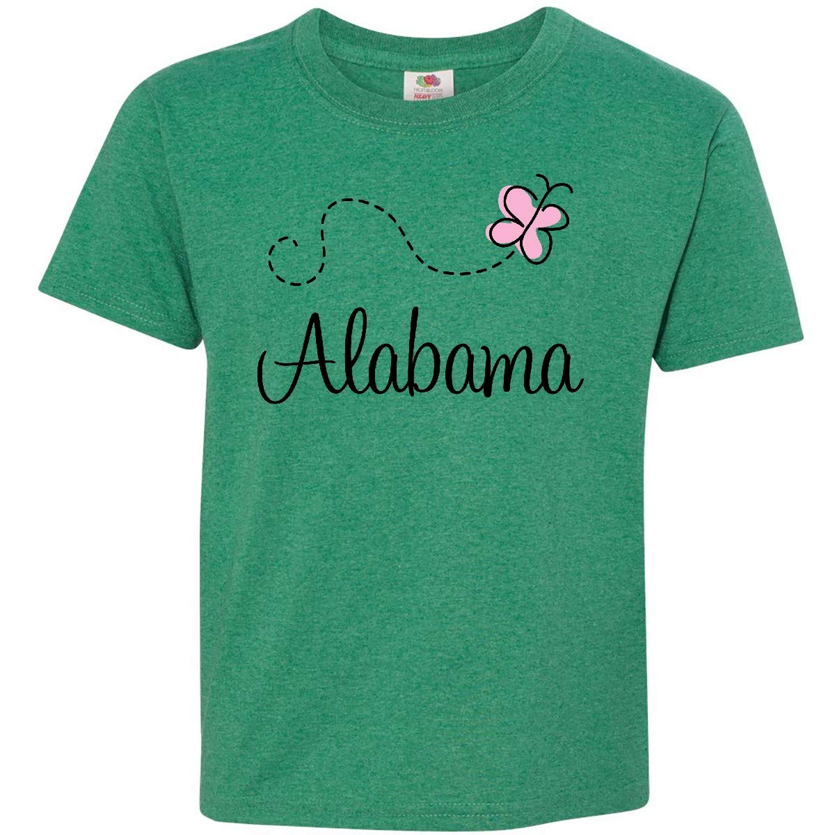 Inktastic Butterfly Alabama Youth T-Shirt - Cute Butterfly Graphic Tee for Girls - Soft Cotton Kids Shirt - Perfect for School, Playdates & Outdoor Activities