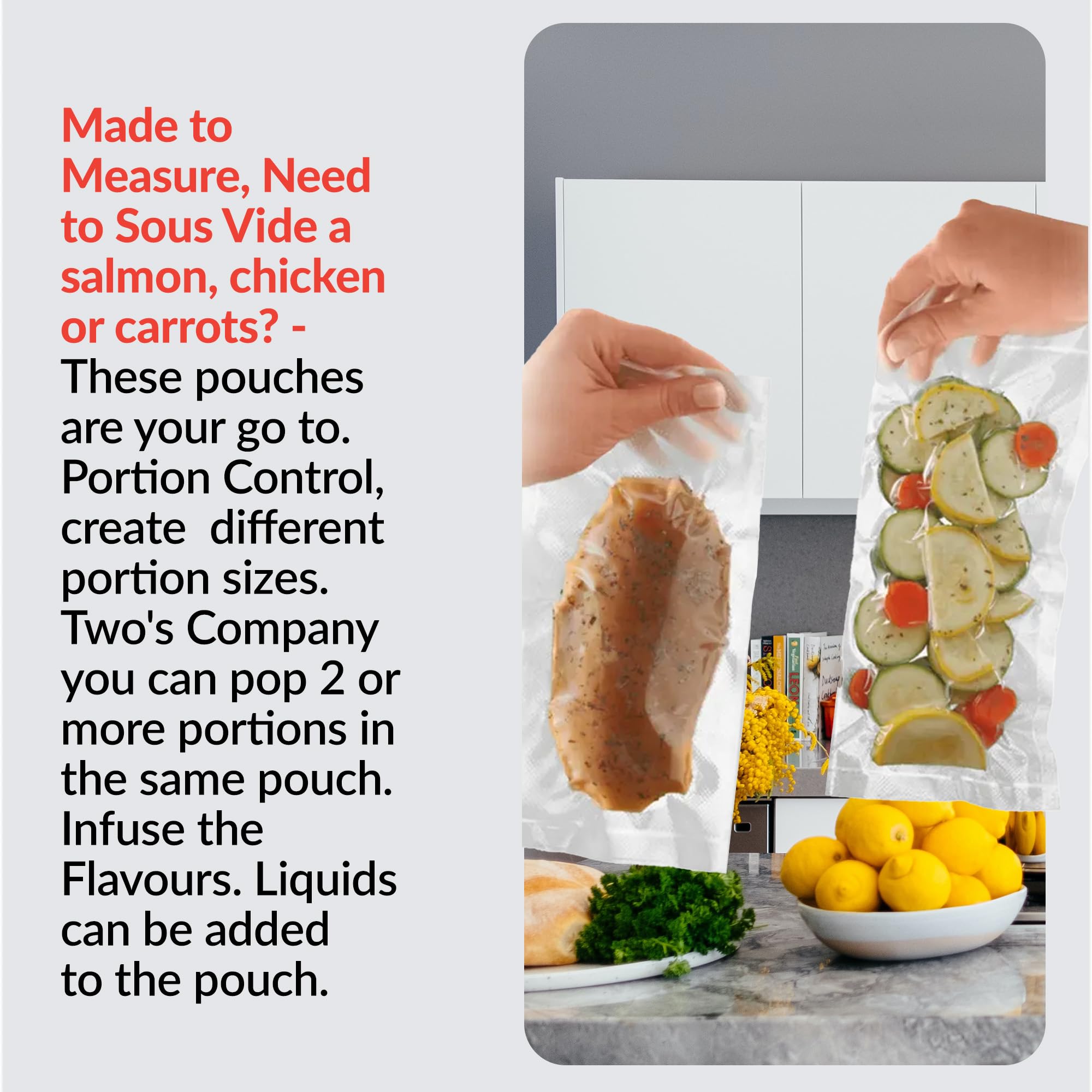 Premium Vacuum Sealer Bags for Sous Vide Cooking - 50 Pack (40cm x 50cm) | Heavy Duty Embossed Food Storage Bags | Freezer & Microwave Safe | Ideal for Meal Prep, Sous Vide, Freezing & Food Preservation | [SVT-06007]