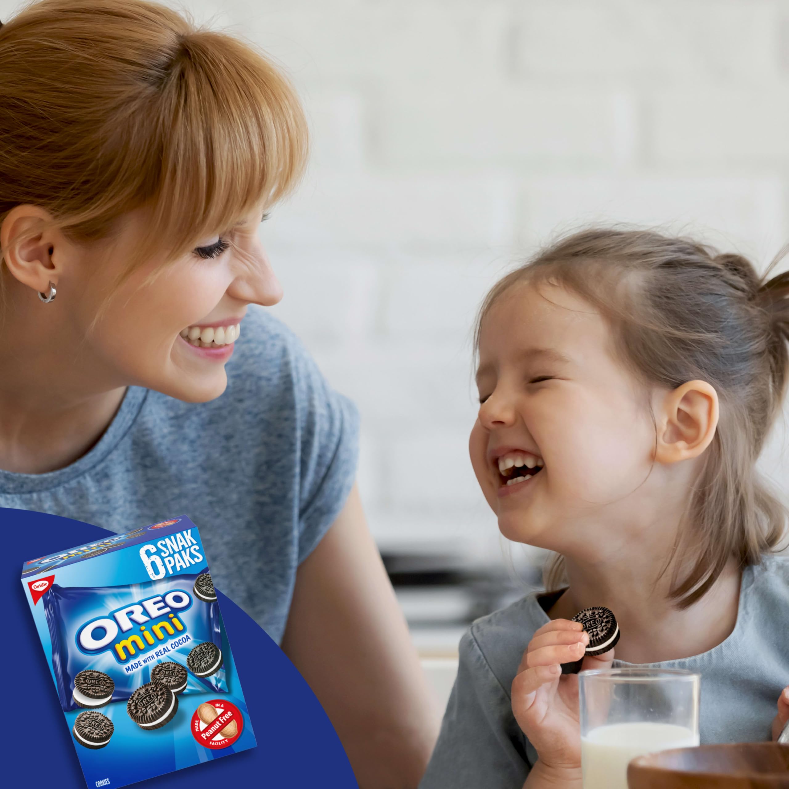 OREO Mini Original Chocolate Sandwich Cookies - Peanut-Free, Individually Wrapped Snack Packs (150g) - Perfect for School Lunches, Office Snacks & On-the-Go Treats