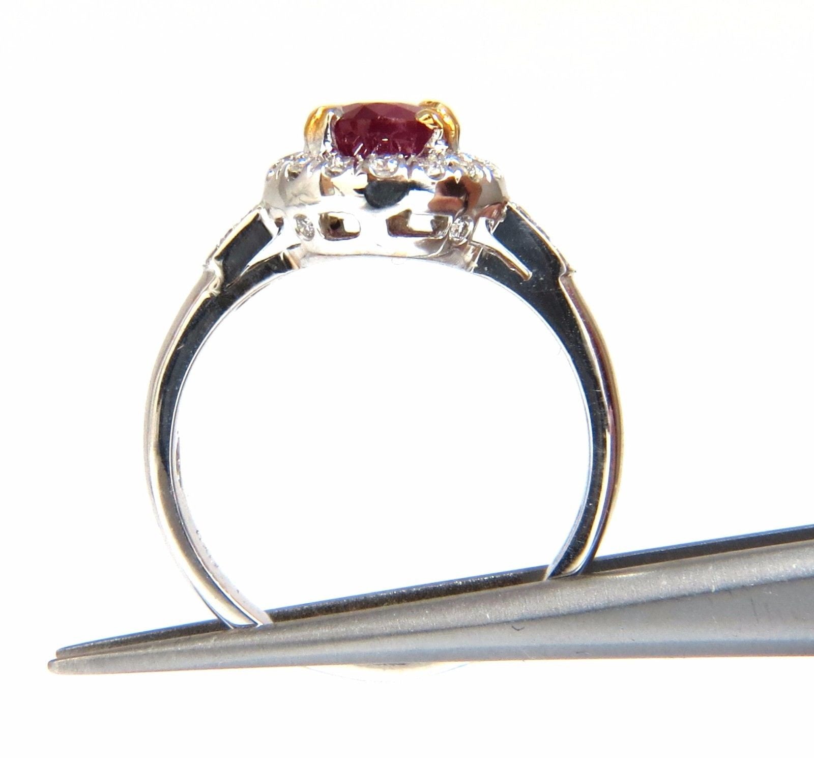 GIA Certified 1.95 Carat Natural Ruby and Diamond Ring in 18K Gold - Vivid Red Gemstone Engagement Ring for Women, Perfect for Weddings, Anniversaries, and Special Occasions