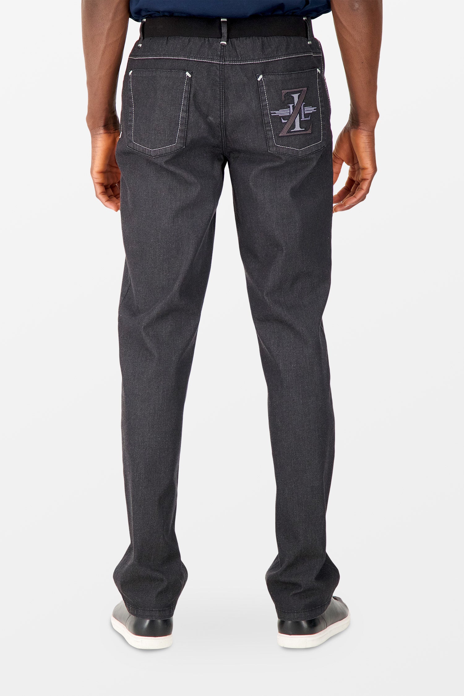 Zilli Blue Belted Mesh Jeans for Women - Stylish High Waist Denim Pants with Belt Detail - Perfect for Casual Outfits, Office Wear & Night Out