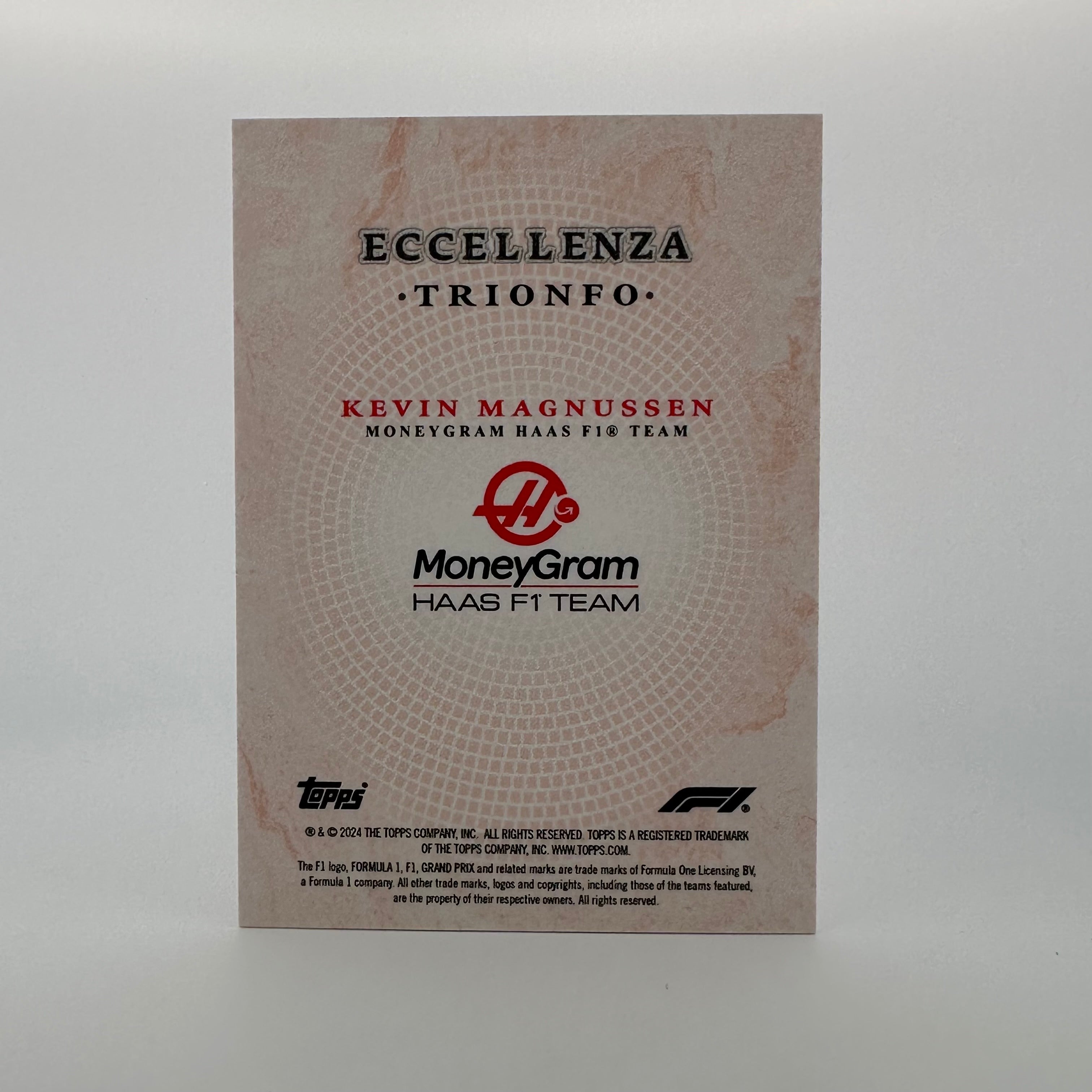 2024 Topps Eccellenza F1 Kevin Magnussen Trionfo Red Racing Card - Perfect for F1 Collectors and Motorsport Fans