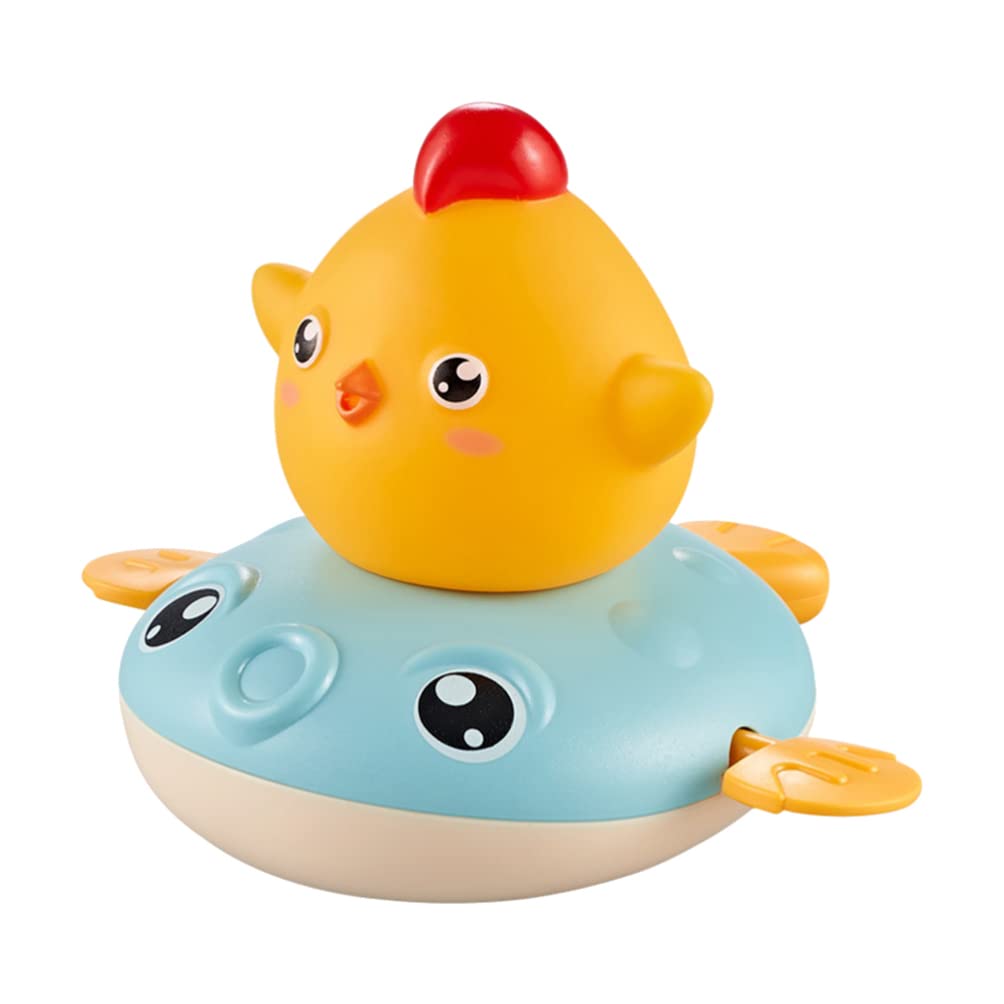 Wind Up Chicken Bath Toy - Floating Swim & Splash Fun for Kids - Bathtub, Pool & Beach Water Play - Blue Bath Time Toy for Boys & Girls
