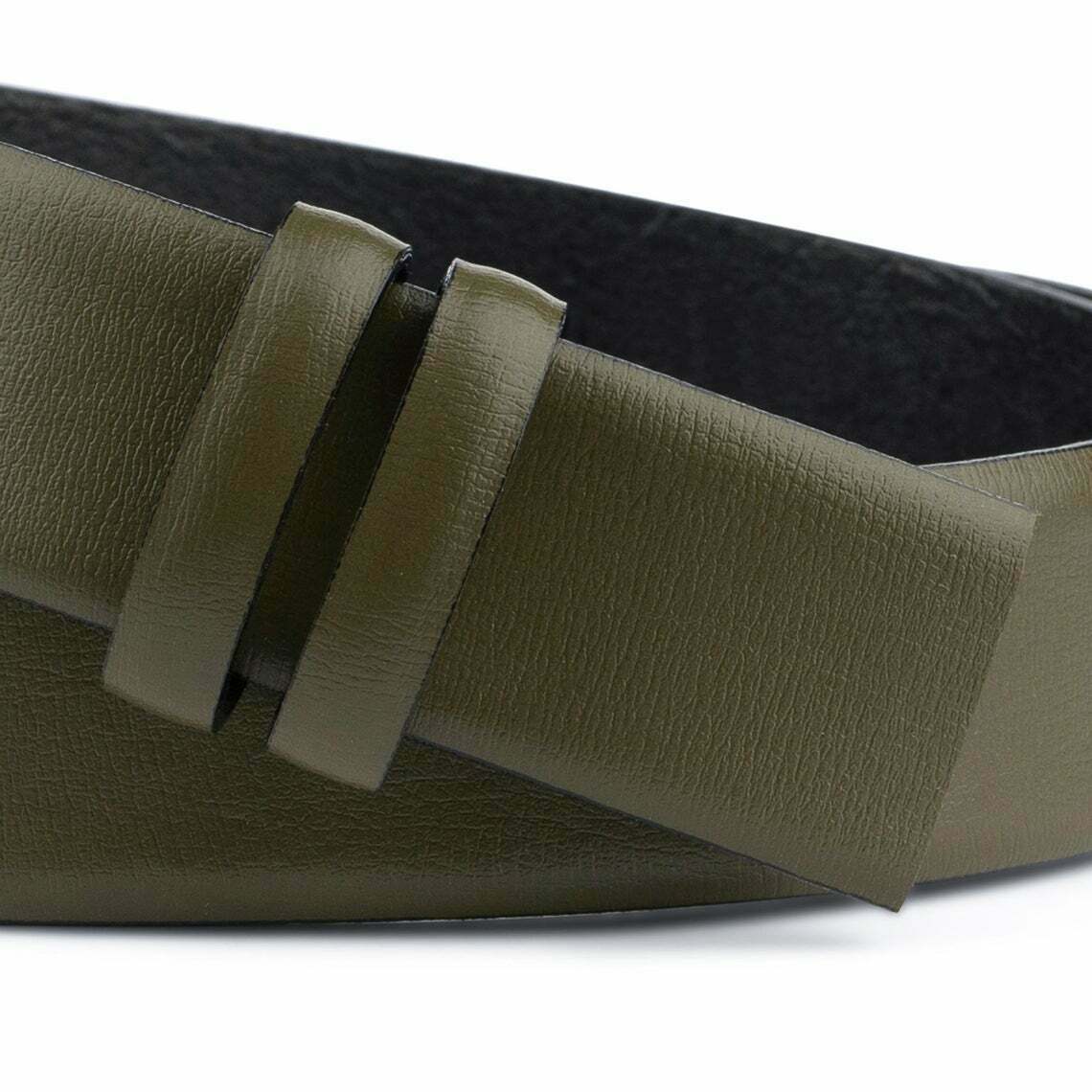 Genuine Leather Olive Green Belt Strap Replacement for Cartier 35mm Buckles - Men's Fashion Accessory for Casual & Formal Wear