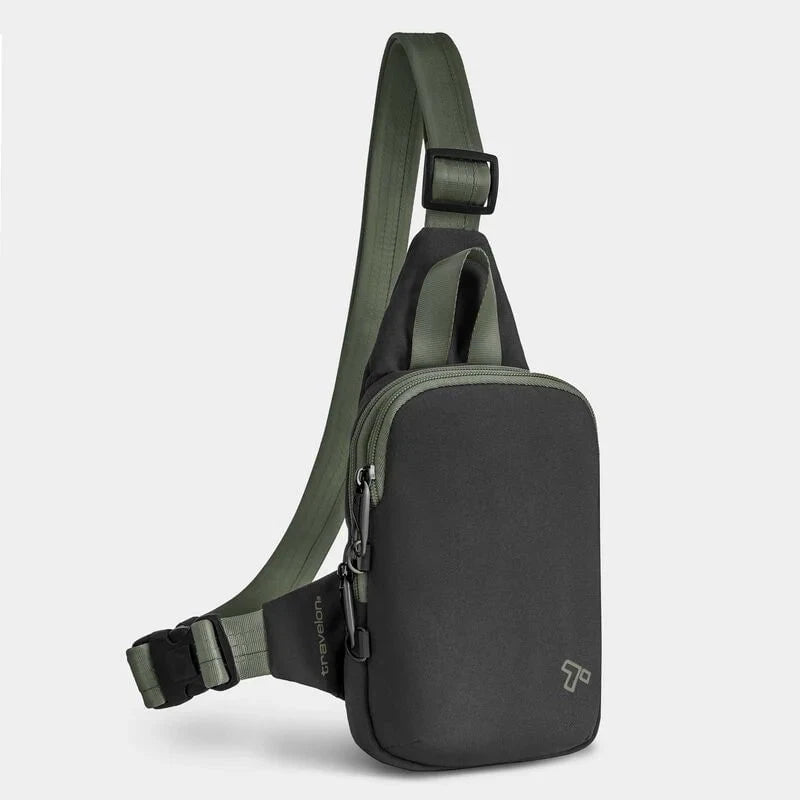 Travelon The Voyages Anti-Theft Compact Sling Bag - Secure Crossbody Purse for Travel, Commuting & Everyday Use