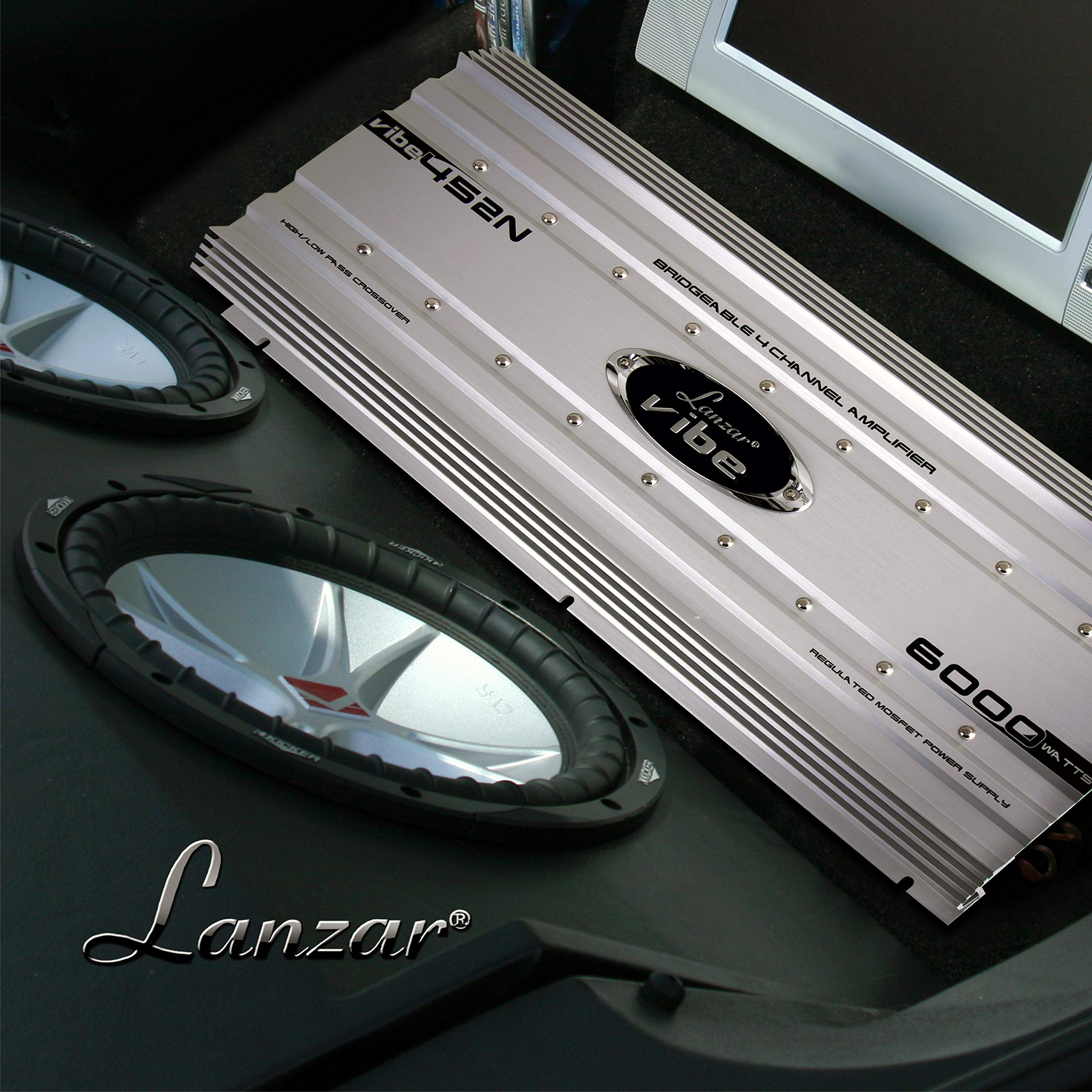 6000W 4-Channel Mosfet Car Audio Amplifier with RCA Input, Subwoofer Bass Control, LED Indicator - Powerful Car Stereo Amp for Enhanced Bass & Clear Sound - Perfect for Car Audio Upgrades, Truck Sound Systems & DIY Installations