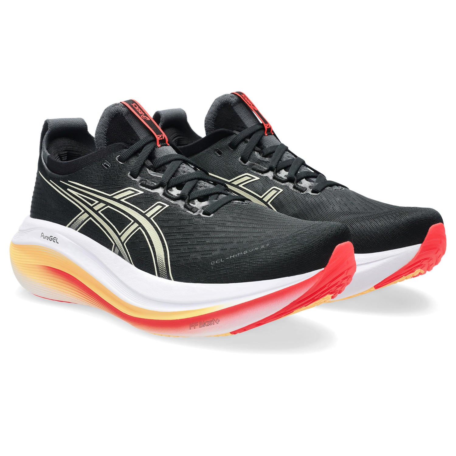 ASICS Men's Gel-Nimbus 27 Running Shoes - Black/Khaki (005) | Premium Cushioned Sneakers for Long Distance Running & Gym Workouts
