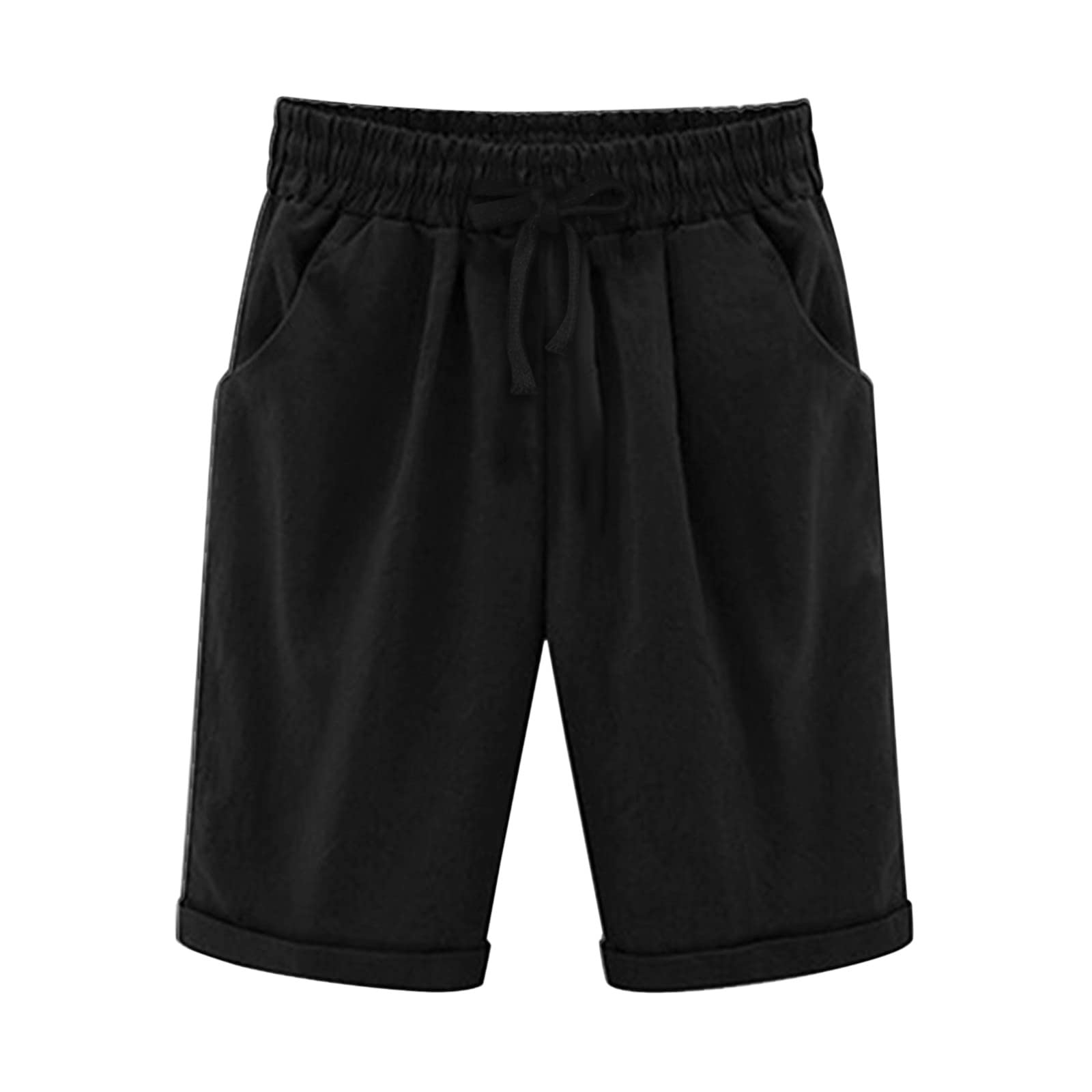 AMDBEL Plus Size Bermuda Cargo Shorts for Women - Comfortable Cotton Yoga Shorts with Pockets for Outdoor & Gym