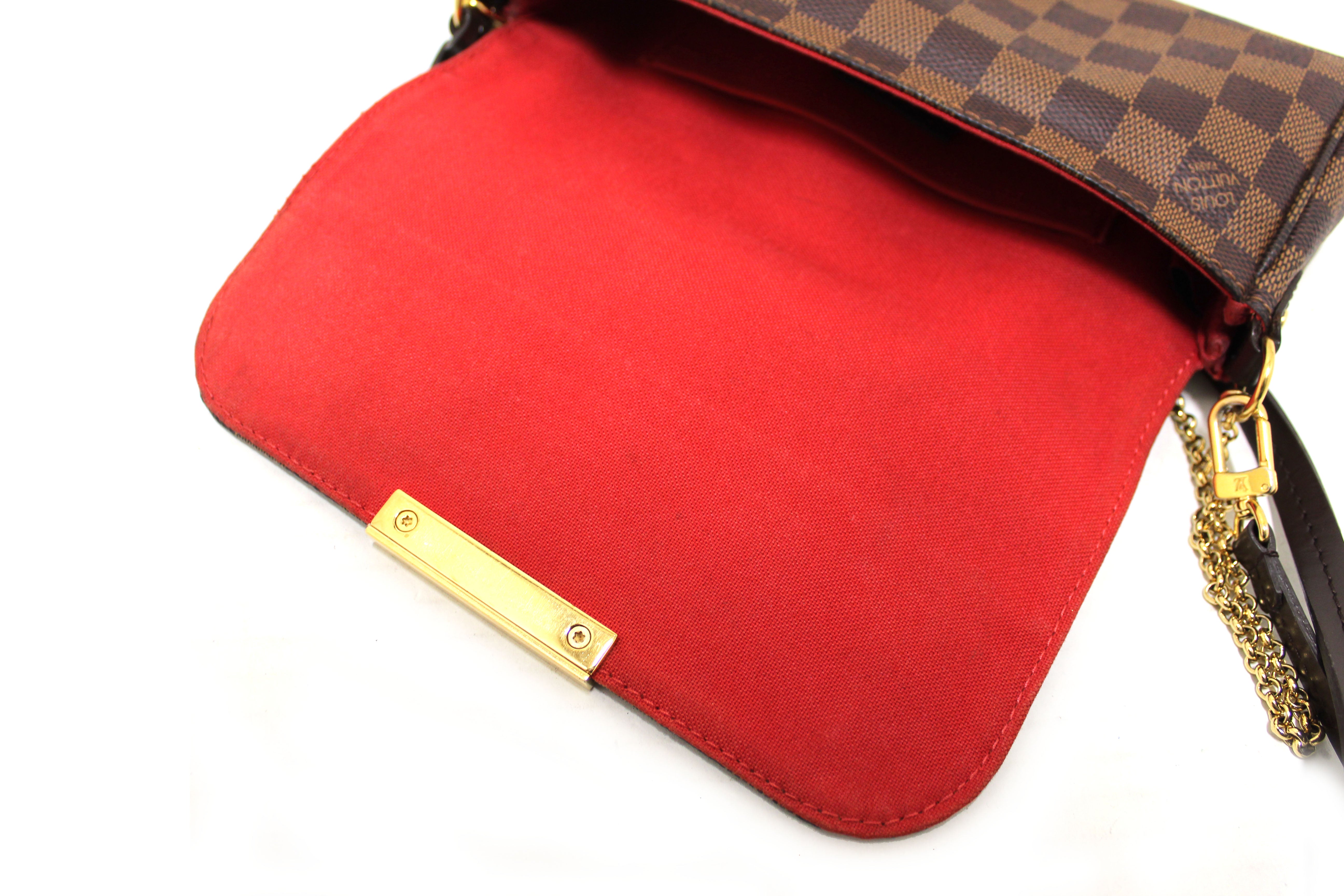 Authentic Louis Vuitton Damier Ebene Favorite PM Crossbody Bag - Stylish & Luxurious Women's Shoulder Purse for Work, Travel & Everyday Use